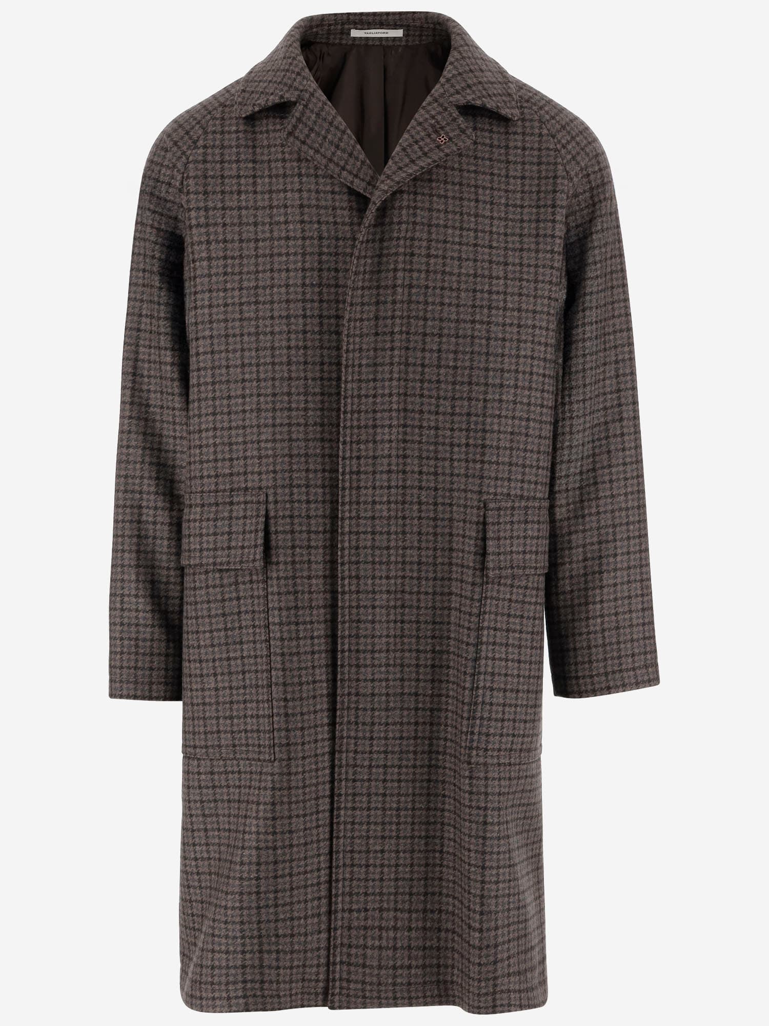 Tagliatore Check-print Coat In Brown