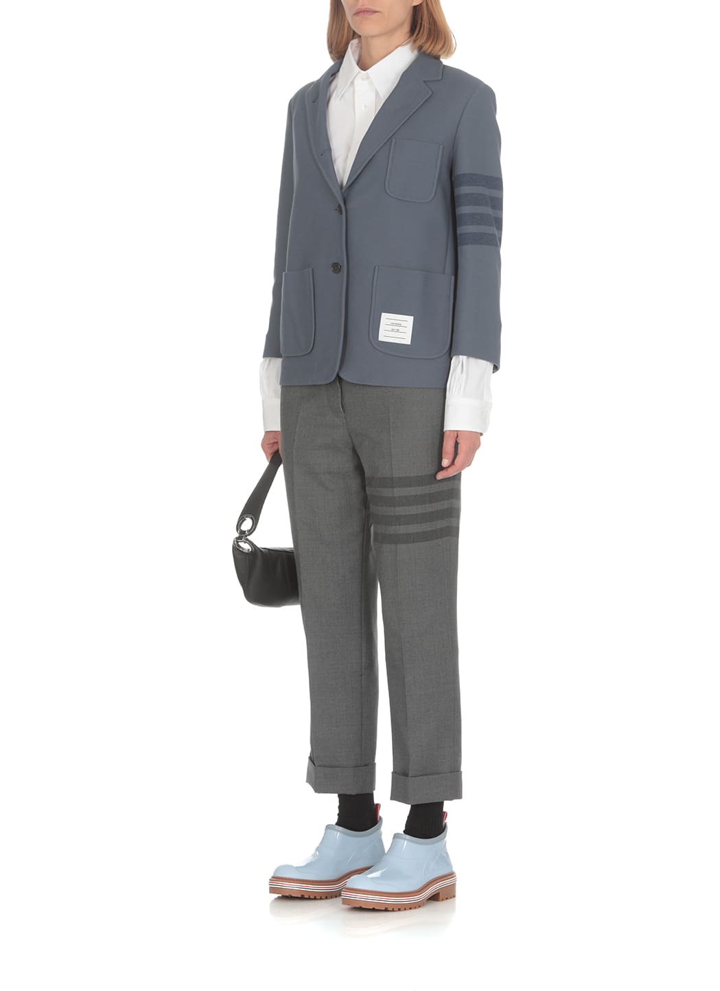 Shop Thom Browne 4-bars Trousers In Grey