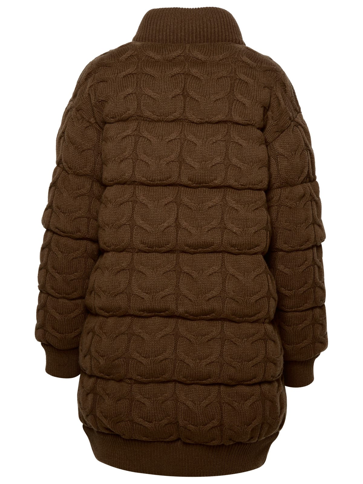 Shop Max Mara Ovatta Cashmere Leather Down Jacket In Brown