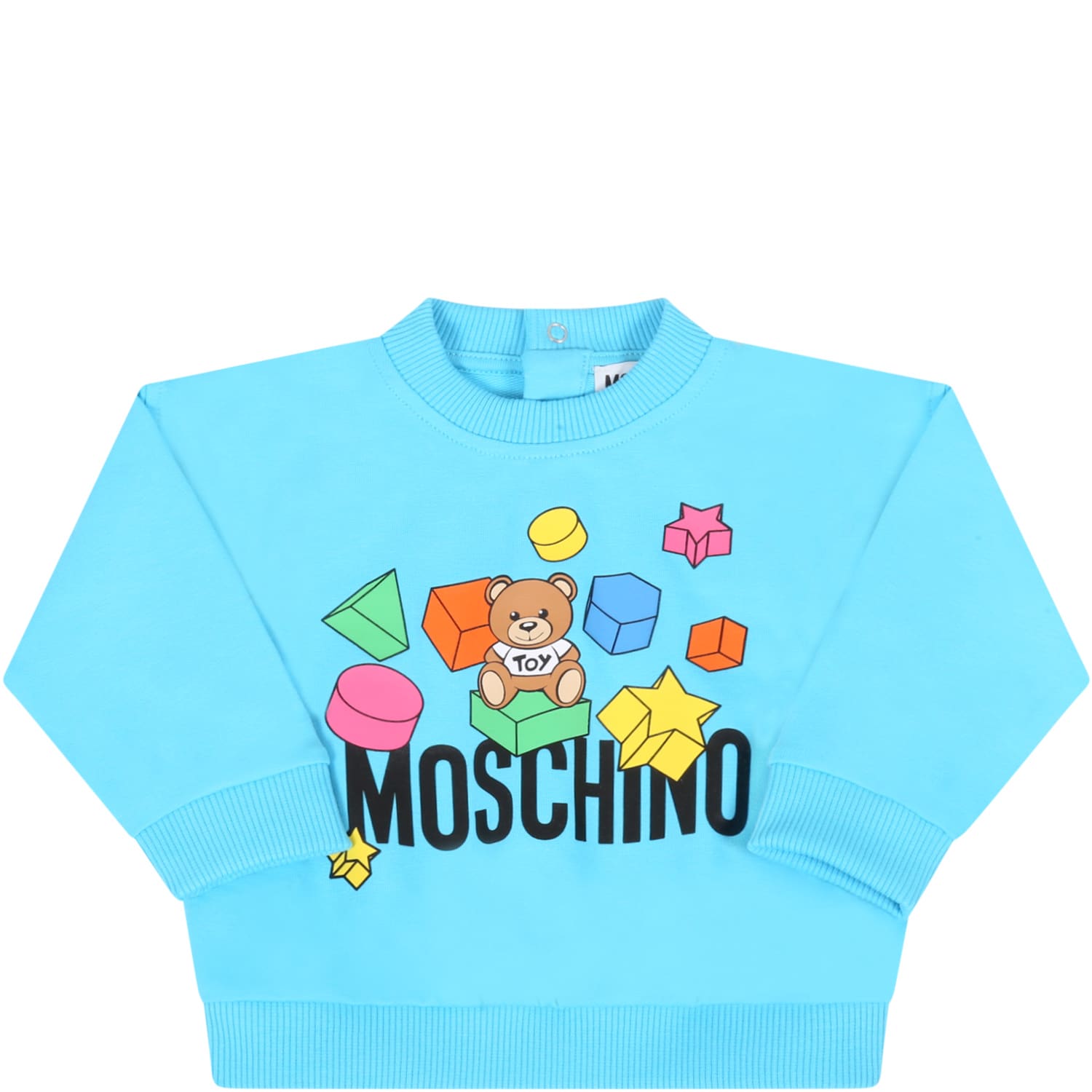 Moschino Azure Sweatshirt For Babyboy With Teddy Bear