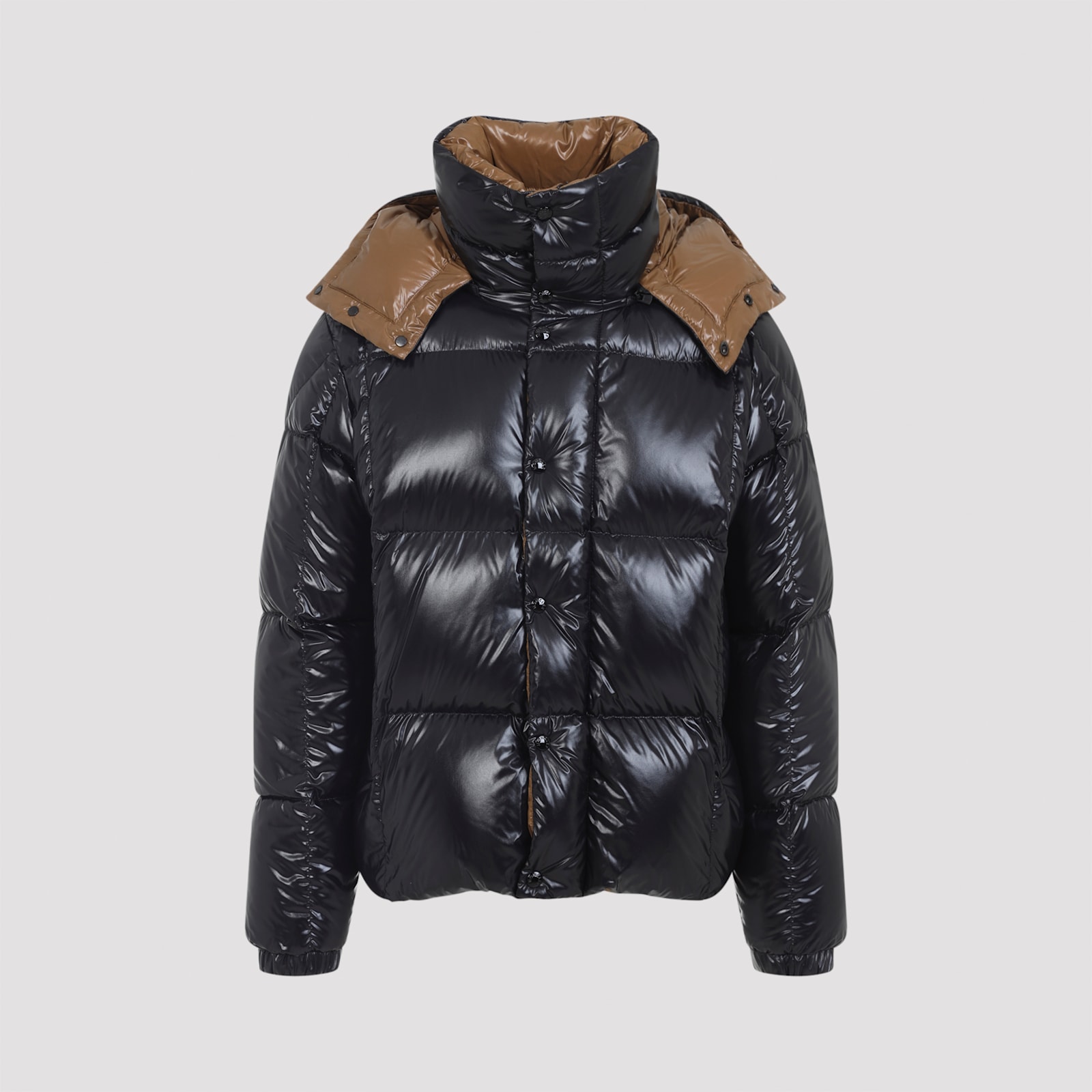 Moncler Parana Glossy Hooded Short Down Jacket Clothing In Black