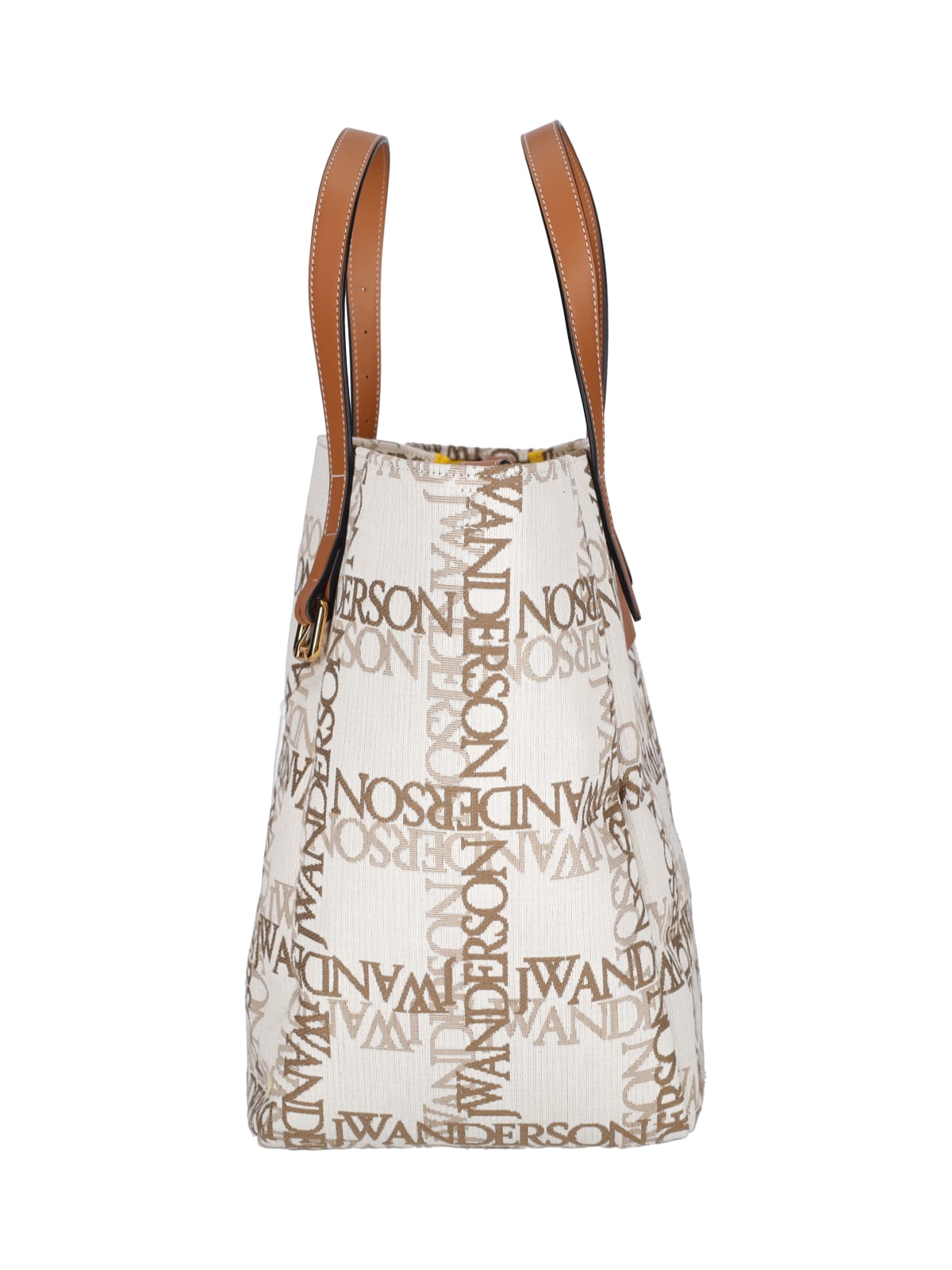 Jw Anderson Embroidered-logo Tote Bag In Natural/pecan