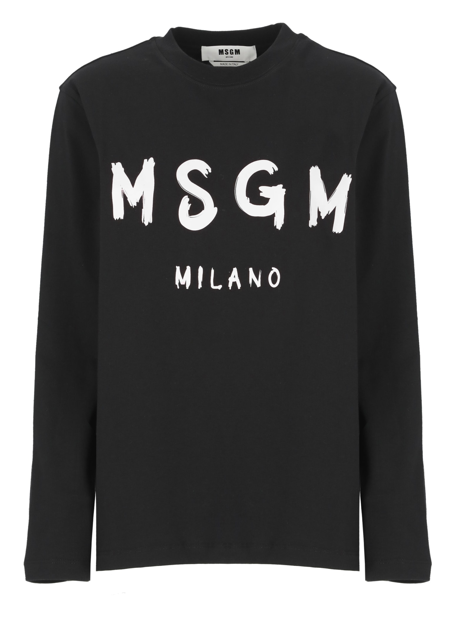 Shop Msgm Cotton T-shirt In Black