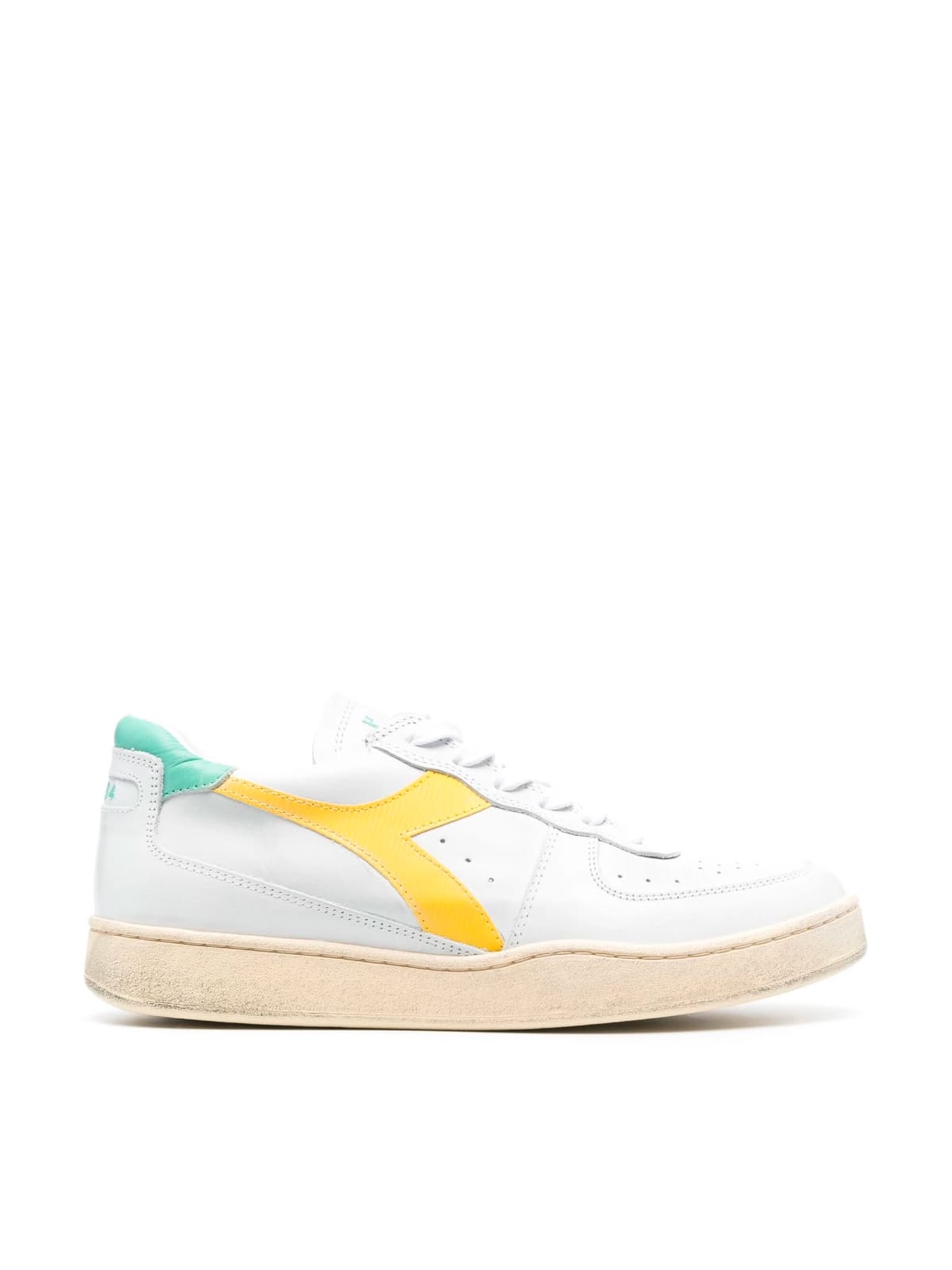 Shop Diadora Mi Basket Low Used Sneaker In White Empire Yellow