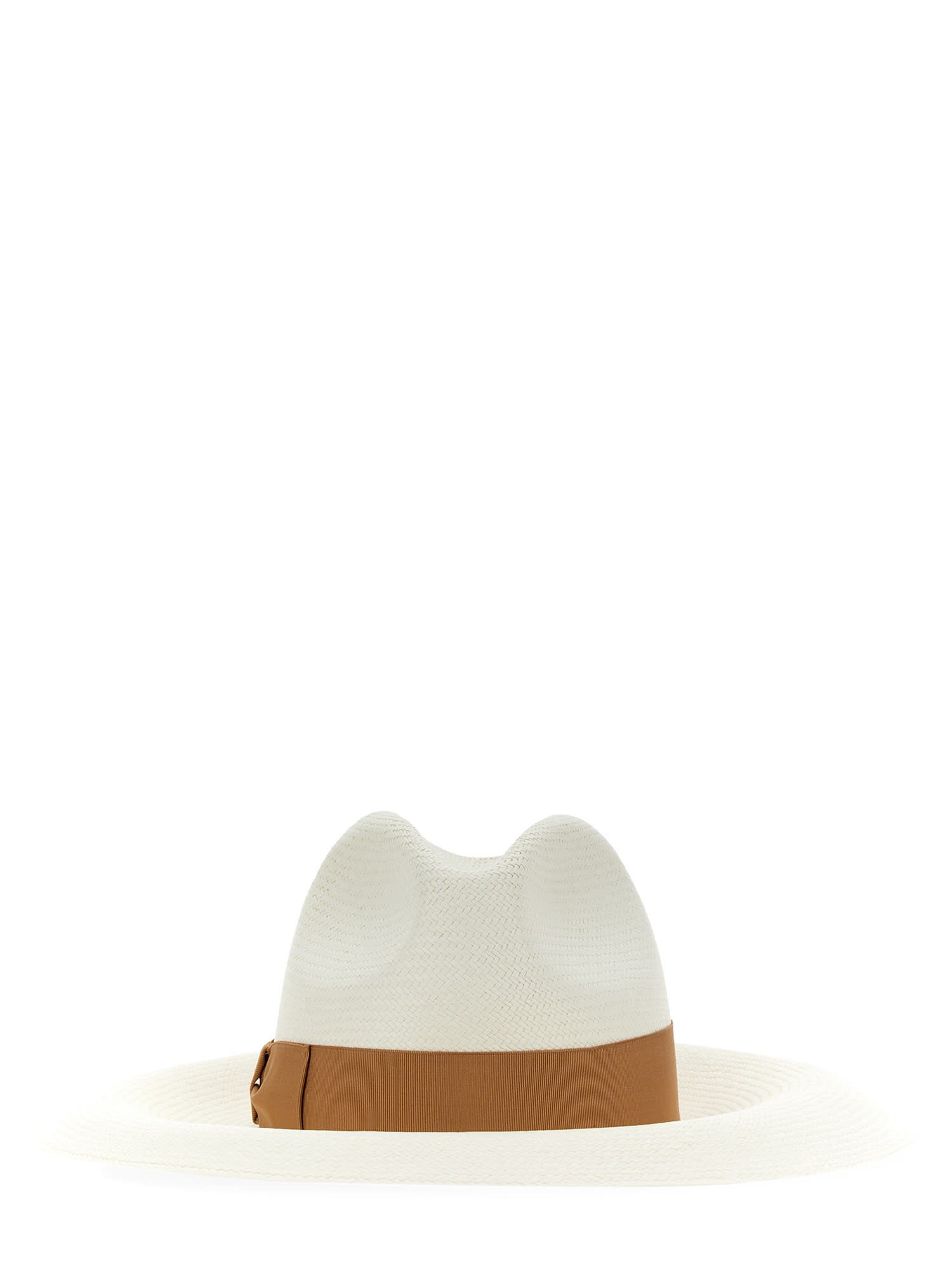 Shop Borsalino Sophie Panama Fine Hat In Brown