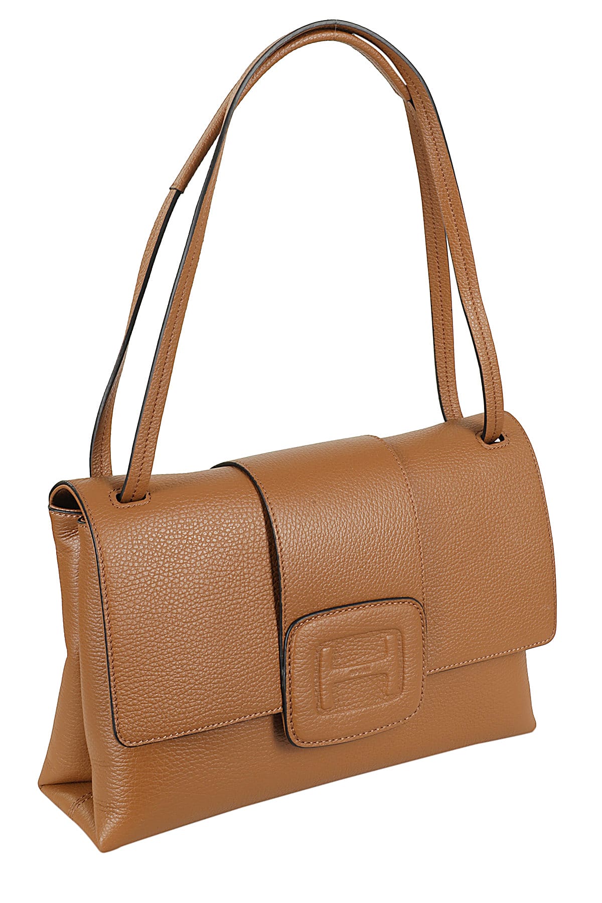 Shop Hogan H Bag Tracolla Media H Embossed In Cognac Scuro