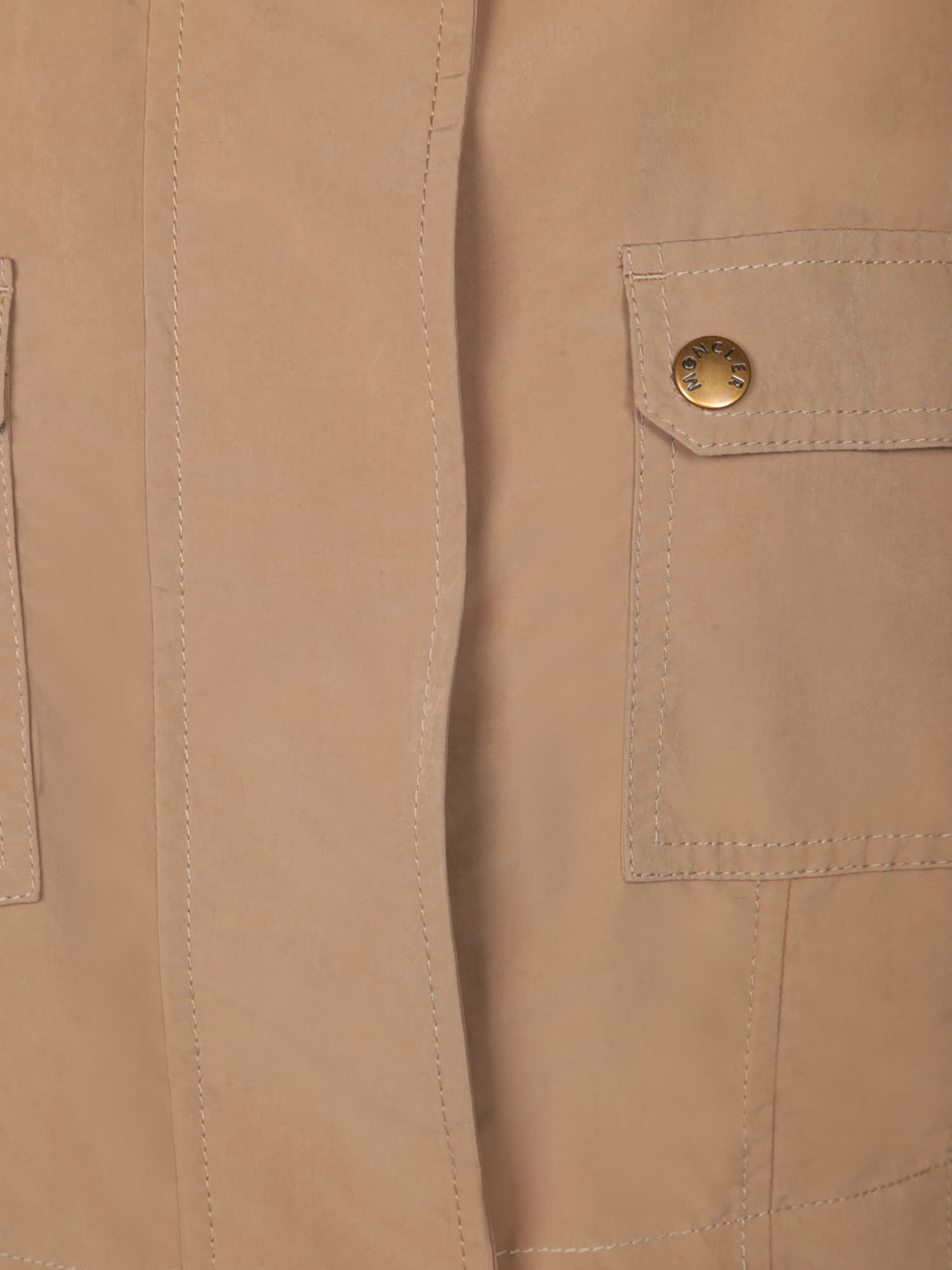 MONCLER NANTES LONG PARKA TRENCH BEIGE