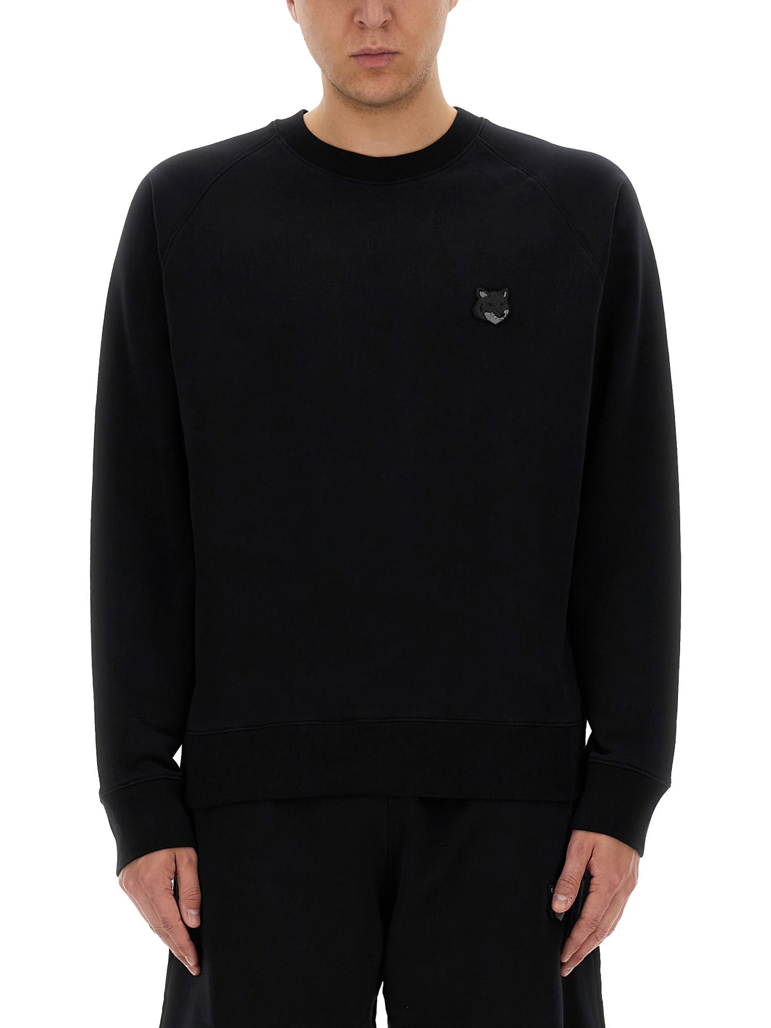 Shop Maison Kitsuné Fox Head Sweatshirt In P199 Black