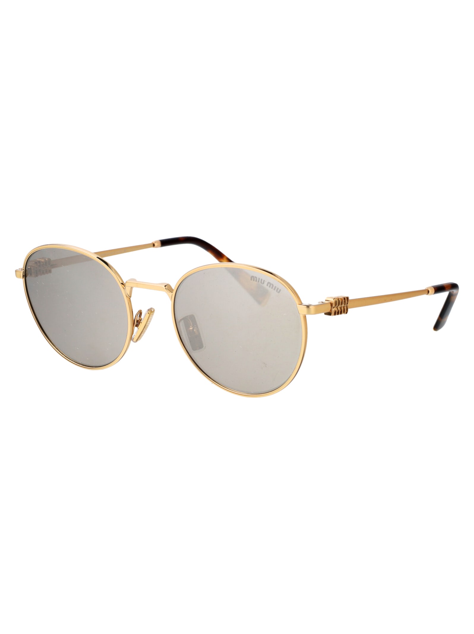 Shop Miu Miu 0mu 55zs Sunglasses In 5ak07f Gold