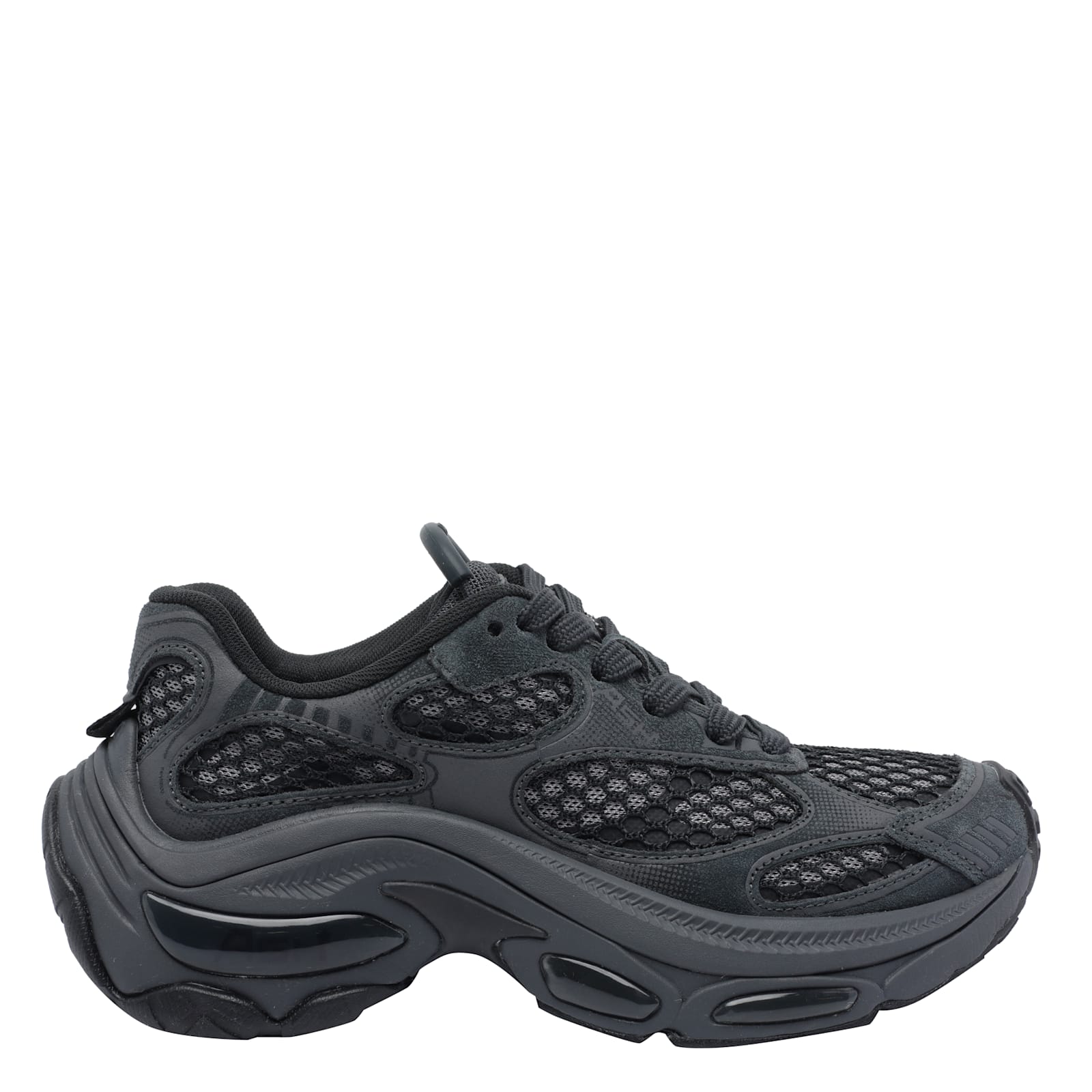 Ash Textured Dragon Sneakers With Air Cushioning In Gray