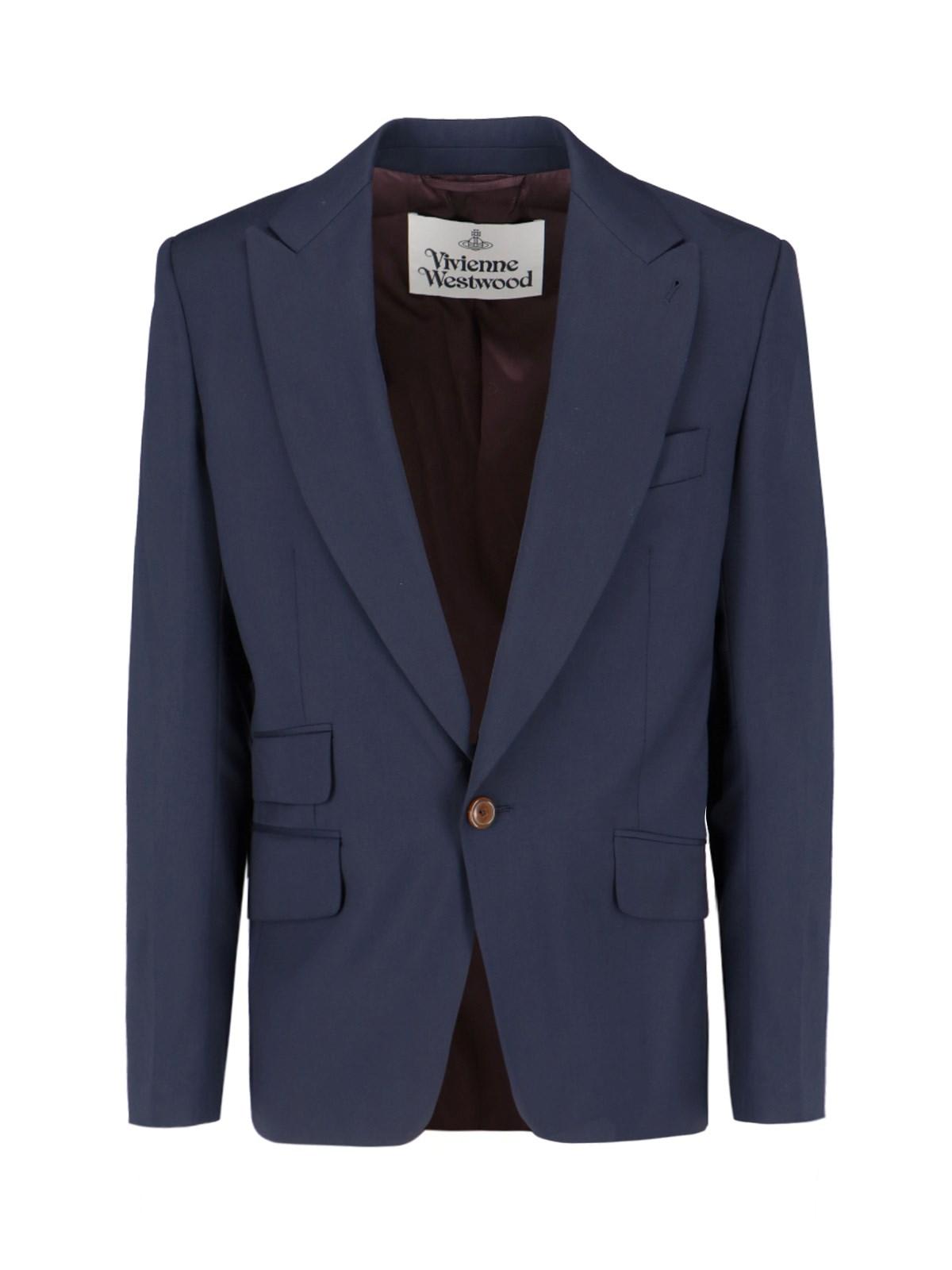 Shop Vivienne Westwood One Button Jacket In Blue