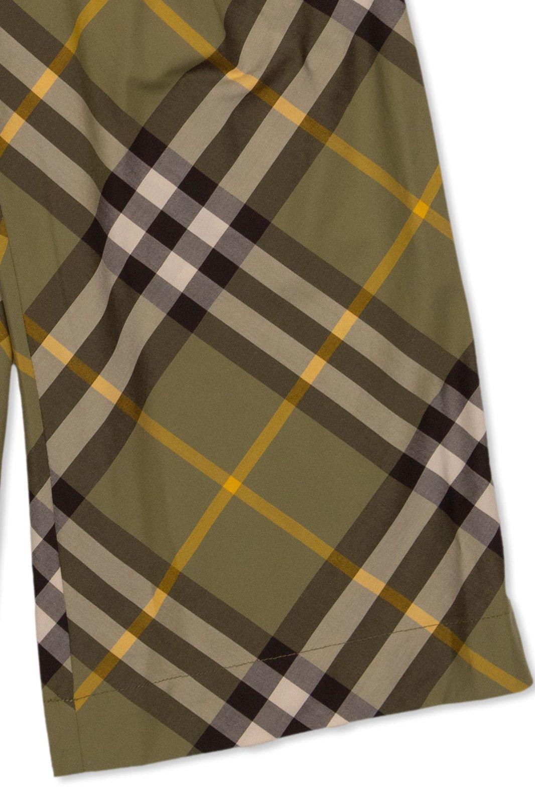 Shop Burberry Checked Wide-leg Trousers