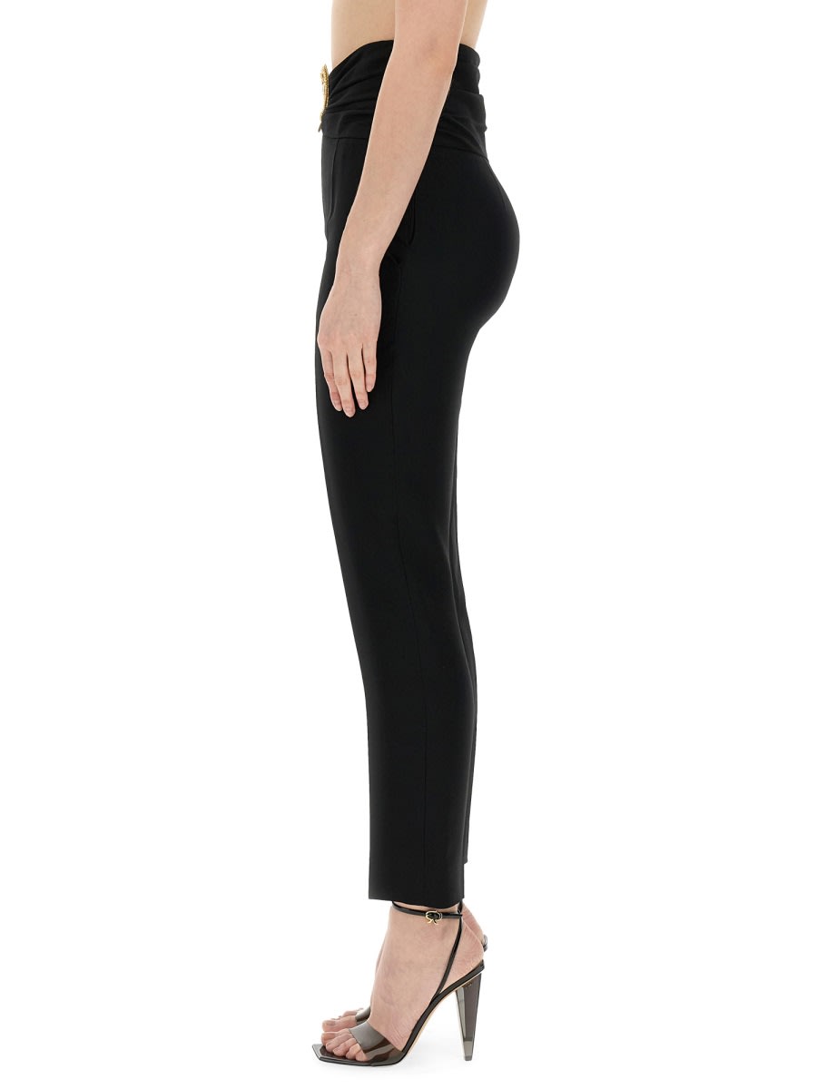 Shop Moschino Pants With Heart Application In Black