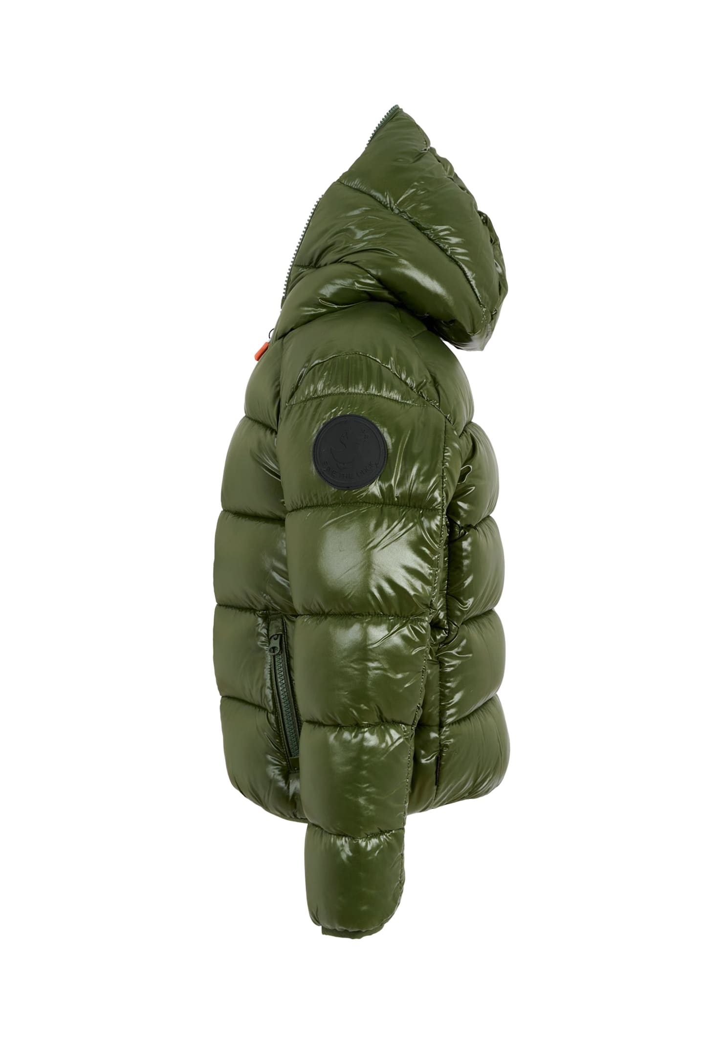 Save The Duck Green Artie Down Jacket For Boy With Logo In Green