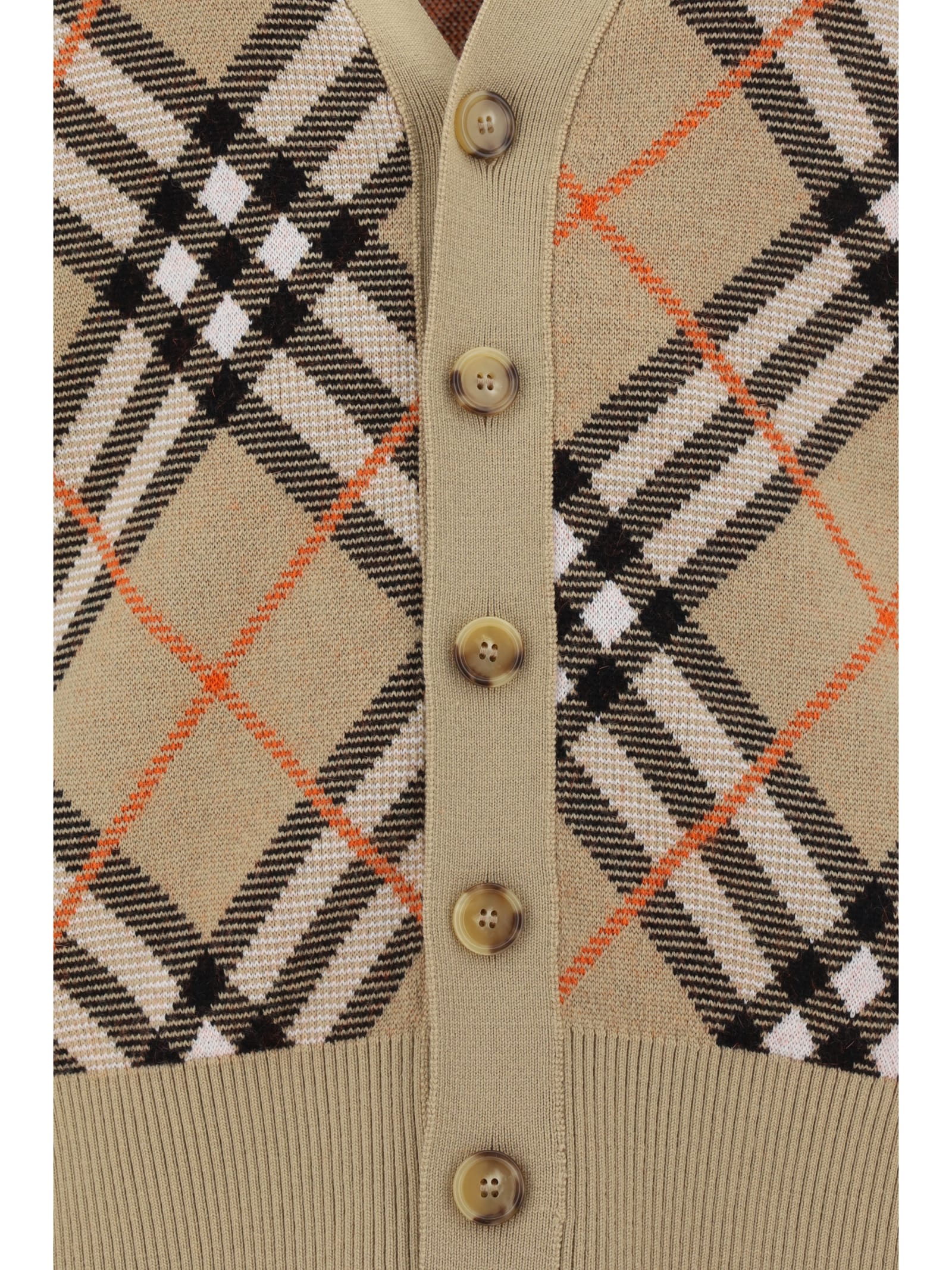 Shop Burberry Cardigan In Sand Ip Check