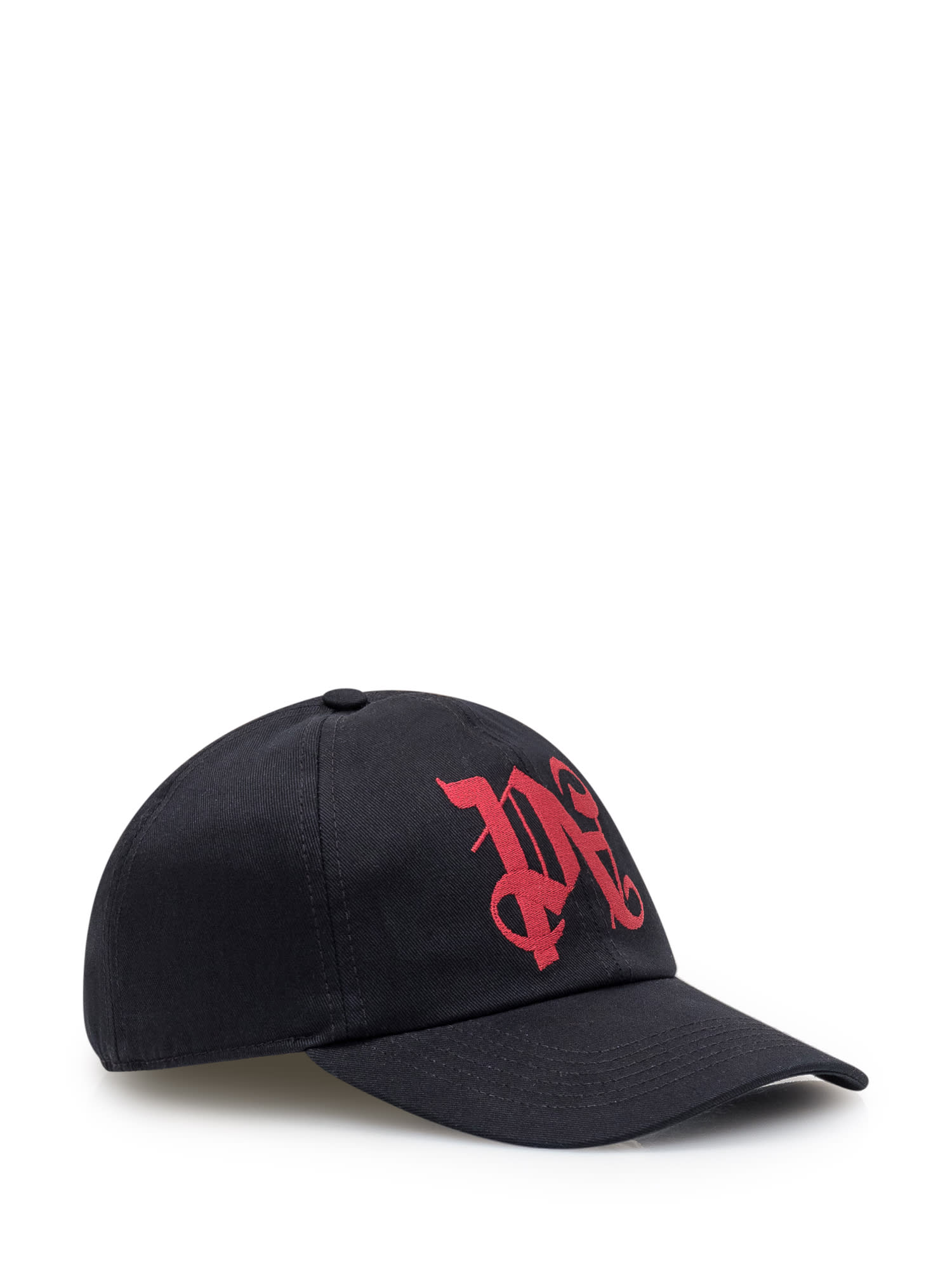 Shop Palm Angels Cap With Logo In Black Dark Red