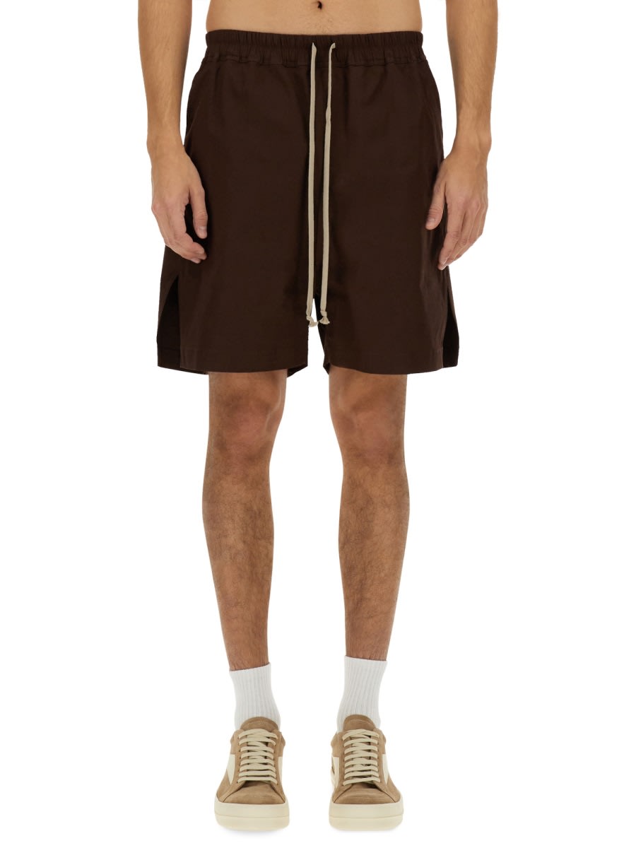 Rick Owens Cotton Bermuda Shorts In Brown