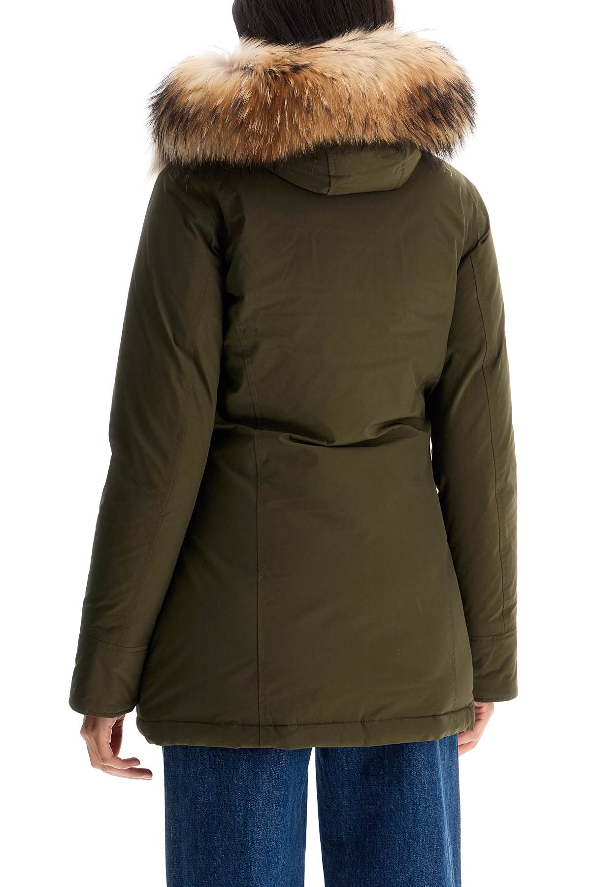 Shop Woolrich Luxury Arctic Parka With Fur In Dark Green