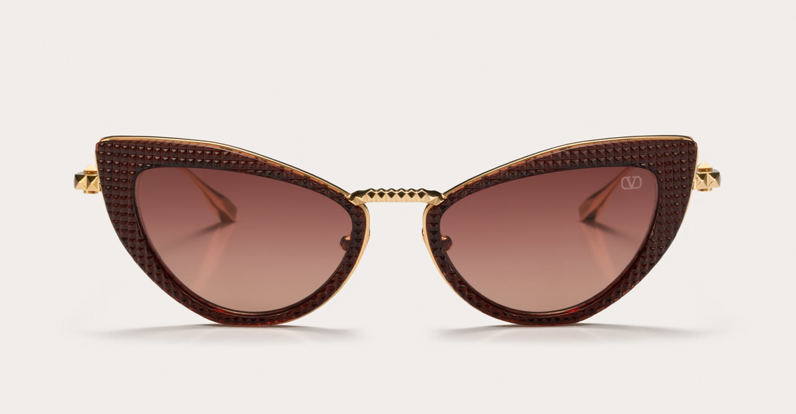 Valentino Viii - White Gold / Crystal Burgundy Sunglasses