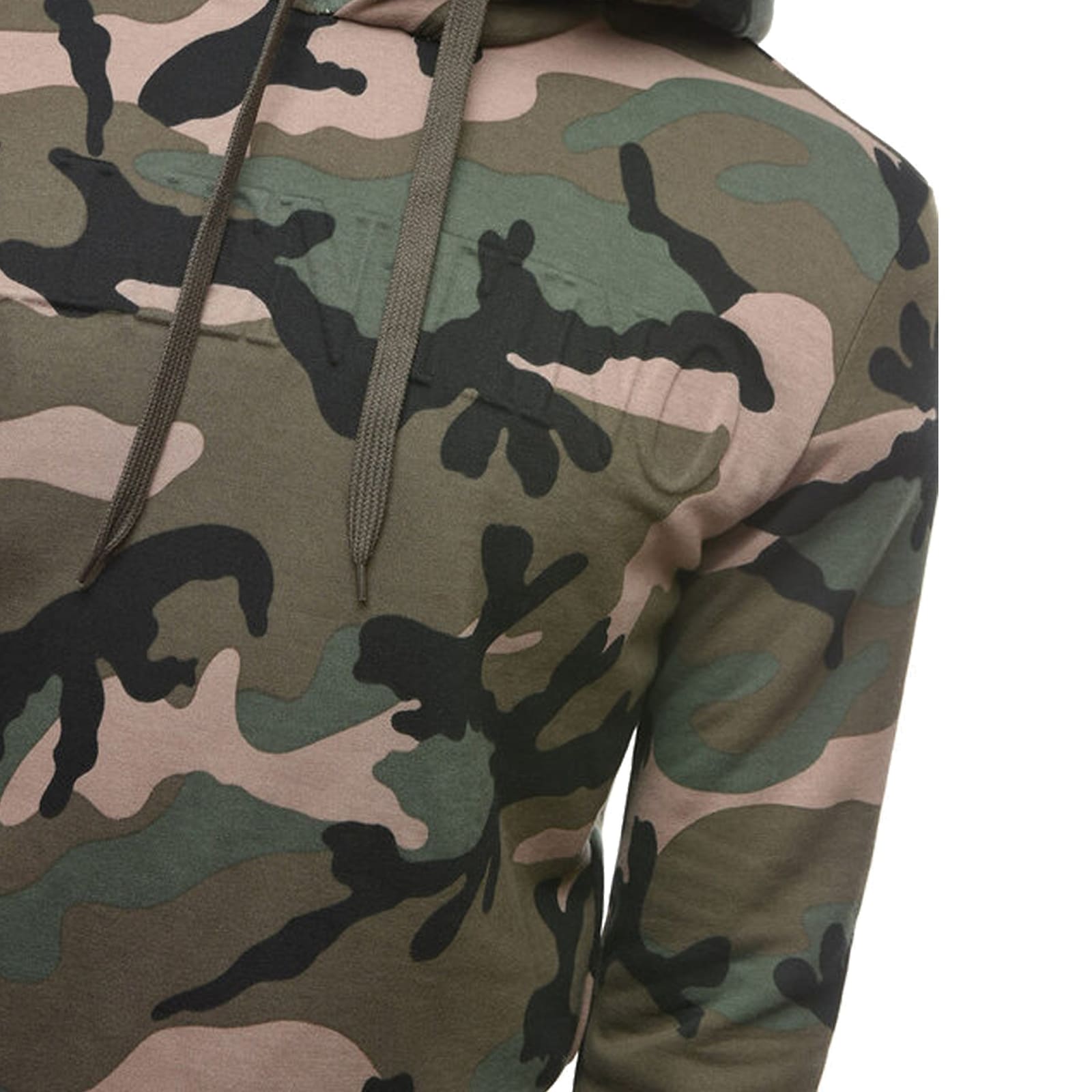 Shop Valentino Camouflage Pattern Hoodie Sweatshirt In Green