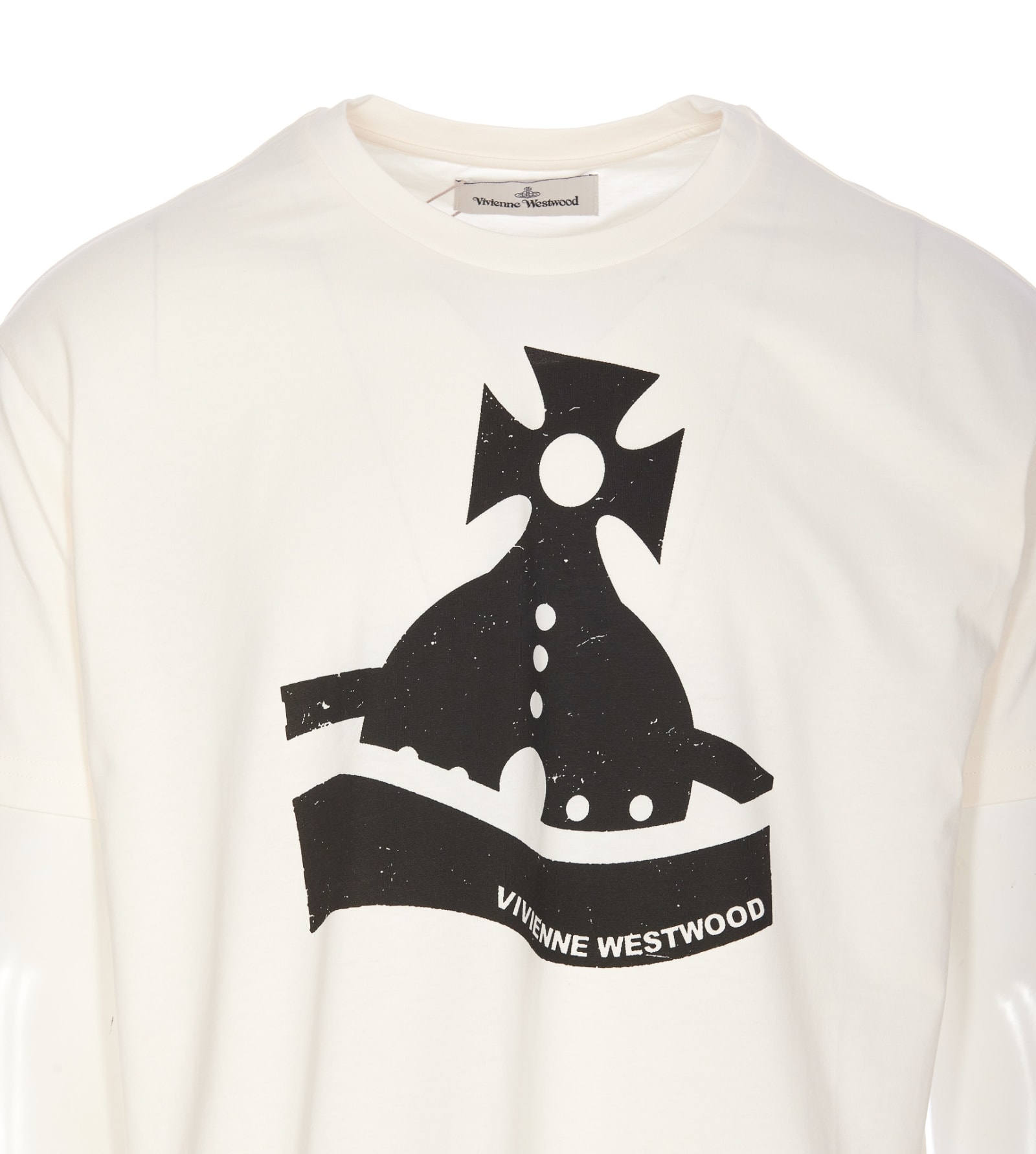 Shop Vivienne Westwood Sunken Orb Logo T-shirt In White