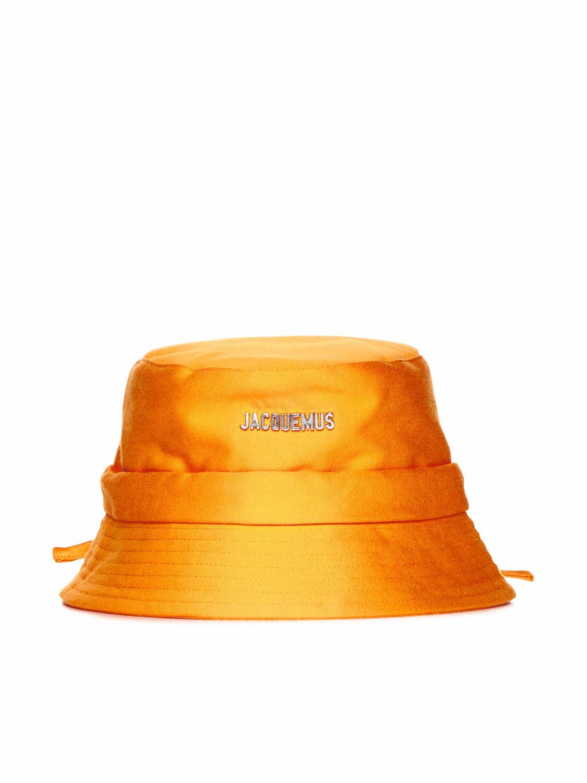 Jacquemus Le Bob Gadjo Knotted Bucket Hat In Orange