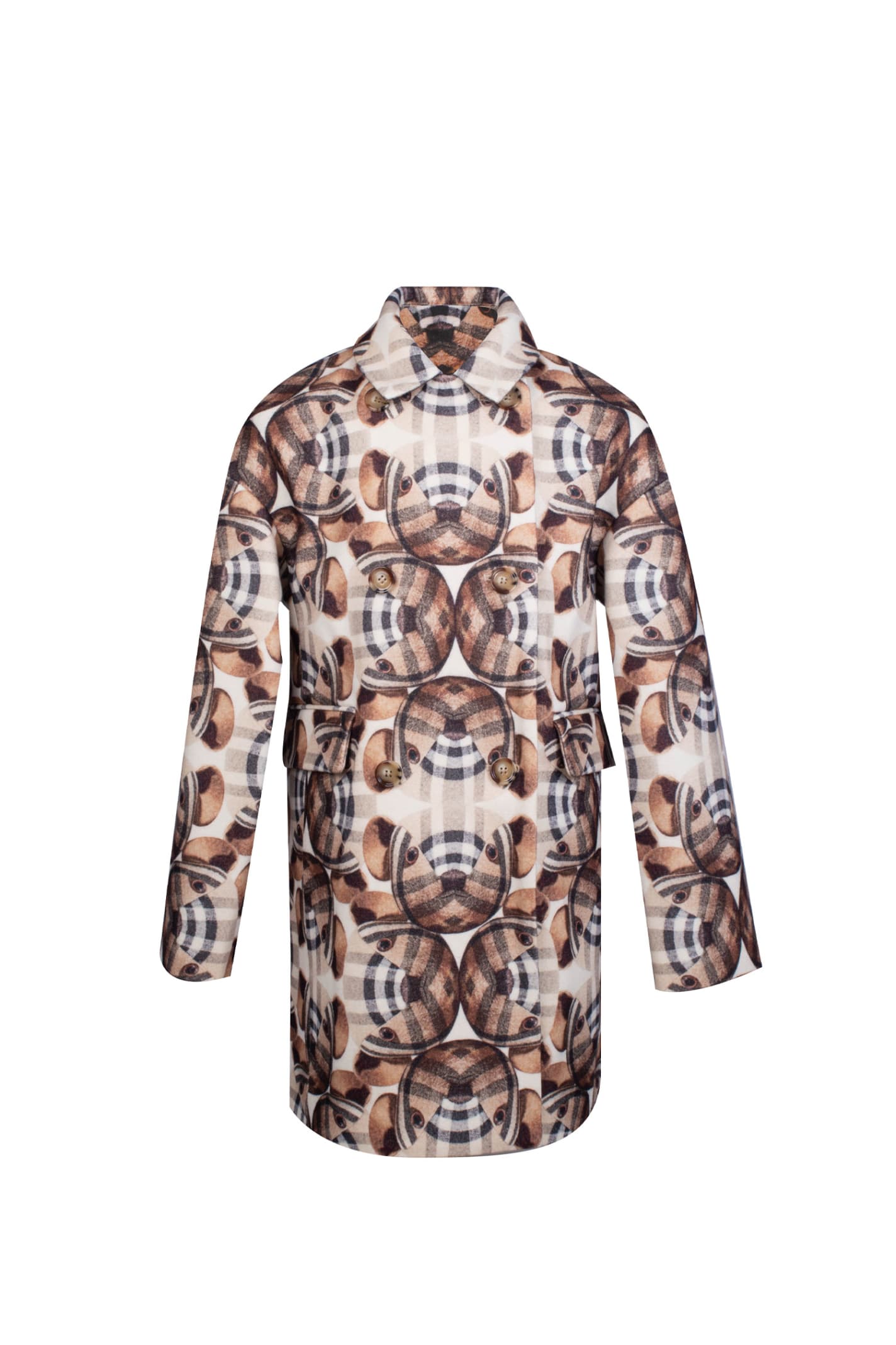 Burberry Tailored Wool Coat With Thomas Bear Print