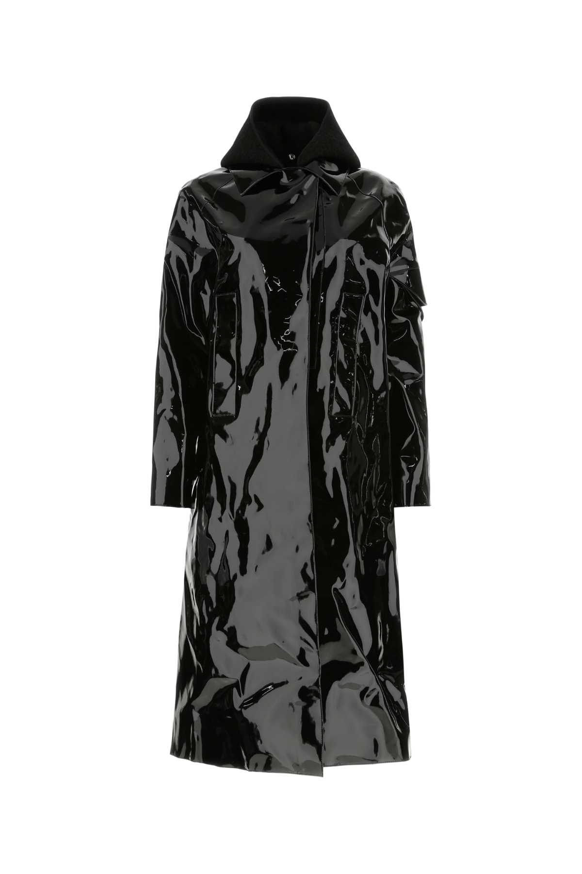 Black Fabric Paint Rain Coat