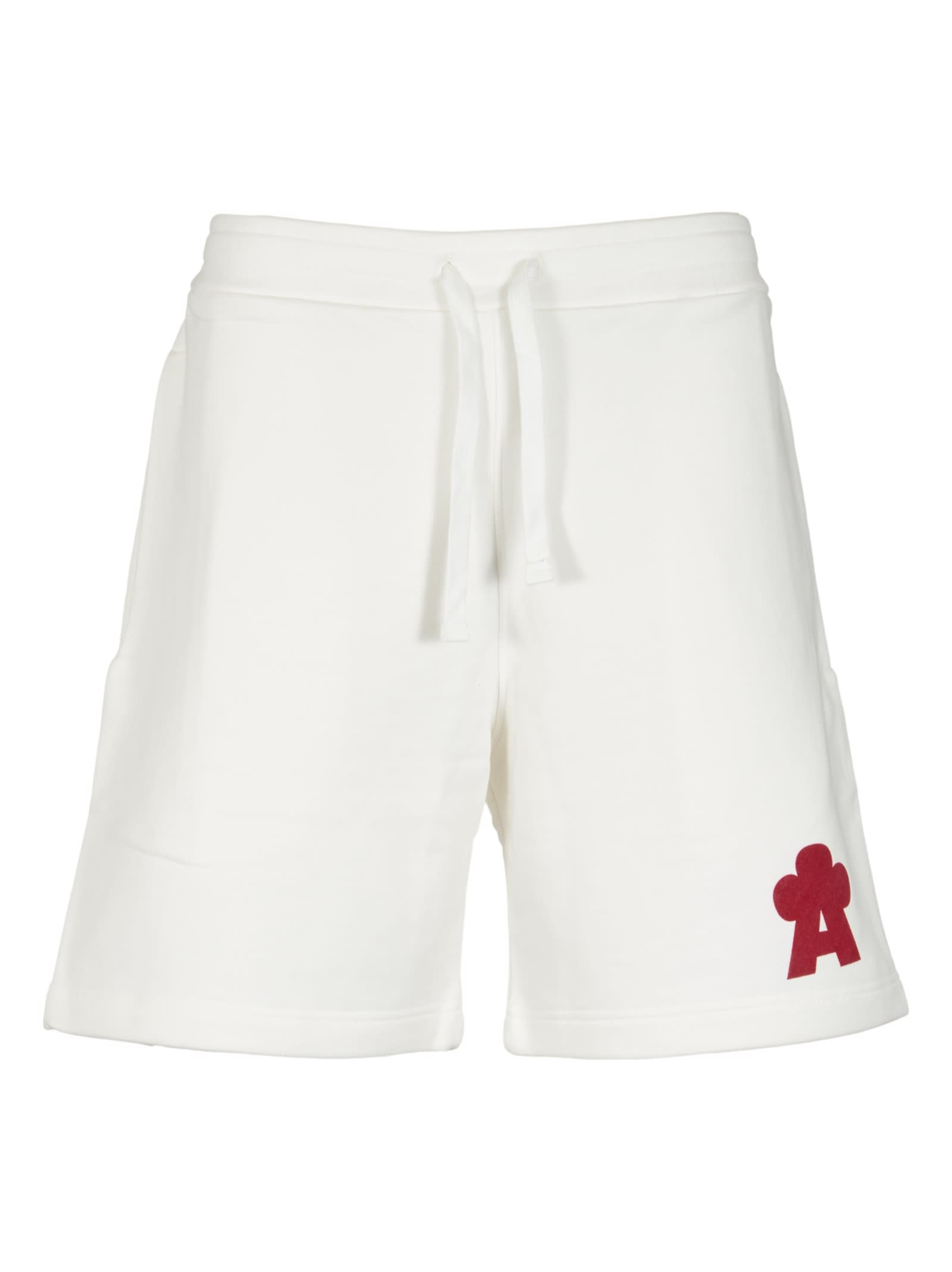 A Paper Kid Logo Laced Shorts In Cream