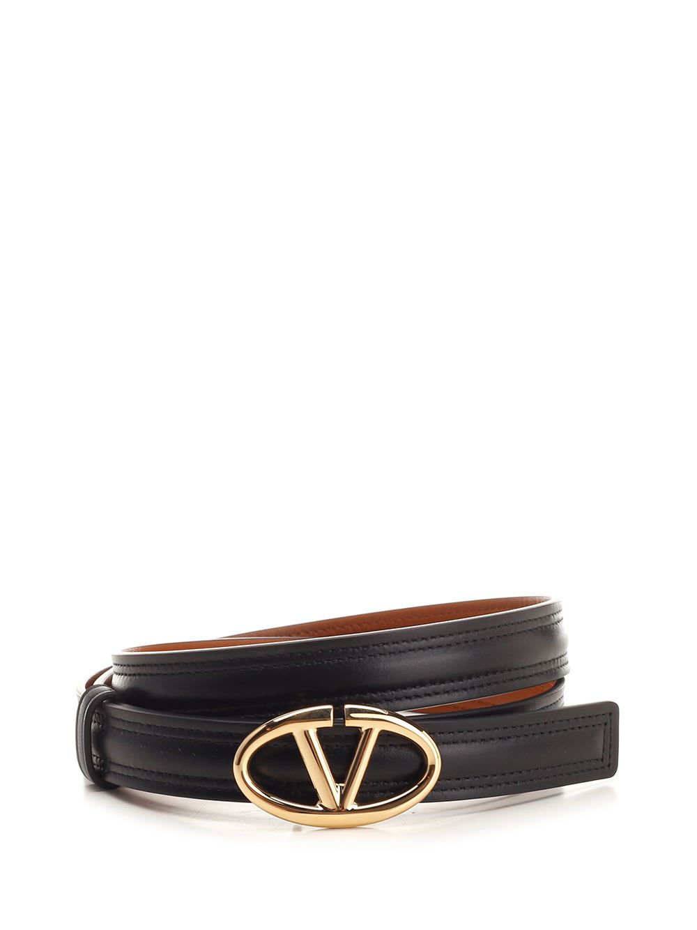 Shop Valentino V Logo Reversible Belt In Black