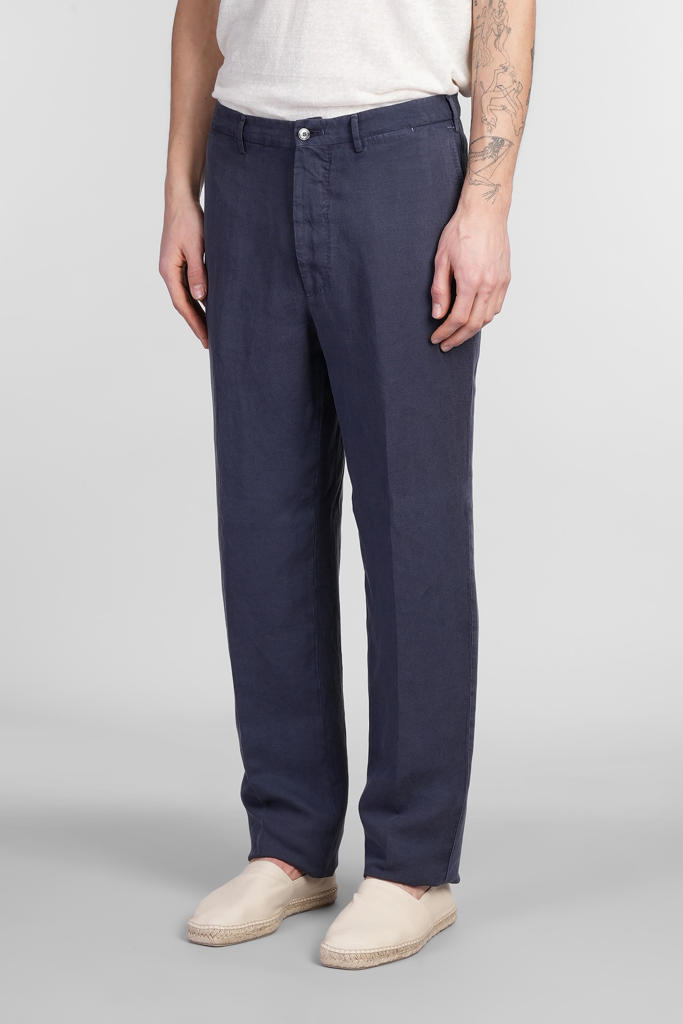 Santaniello Flip Ffevo Pants In Blue Cly In Blue