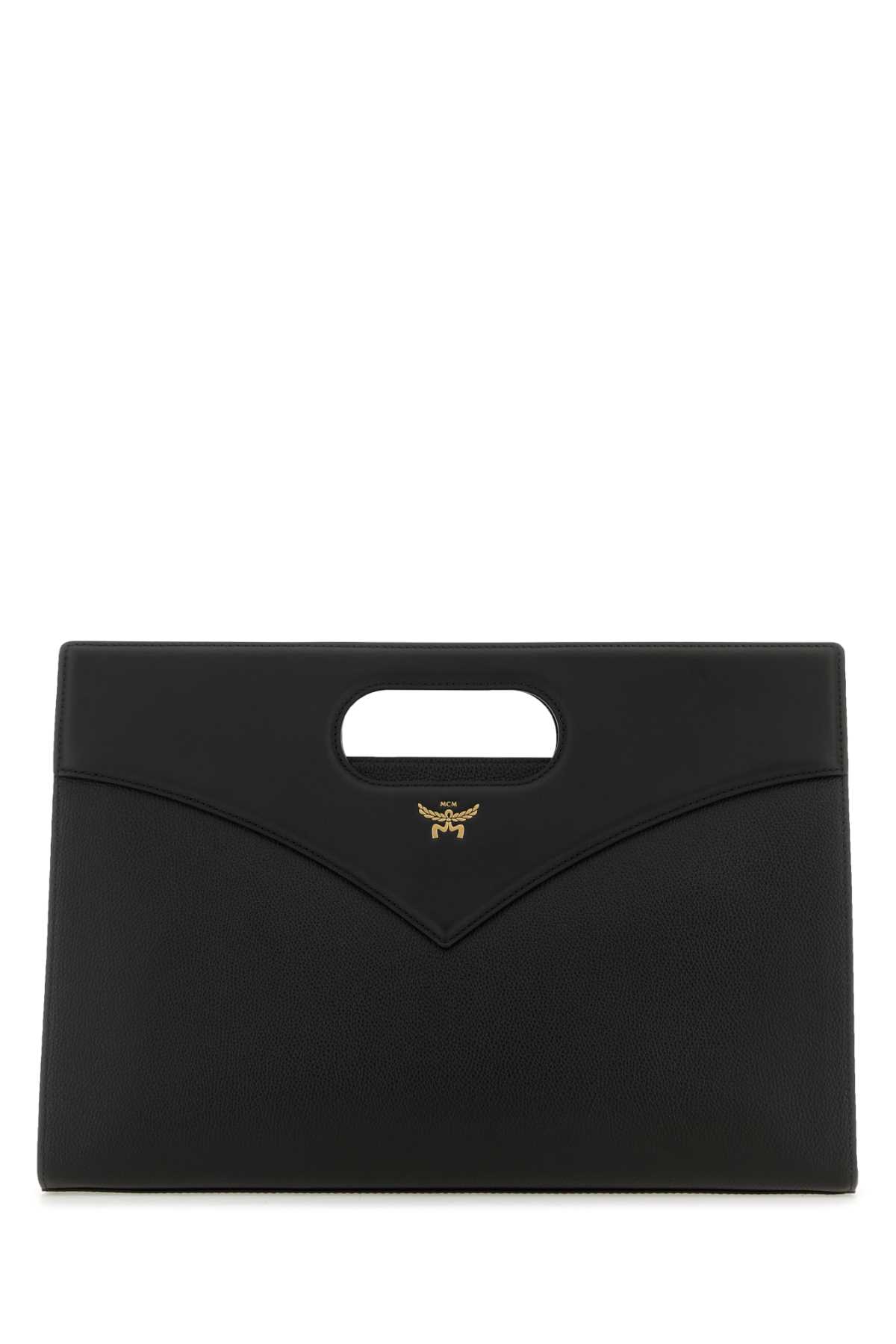 Black Leather Diamond Handbag