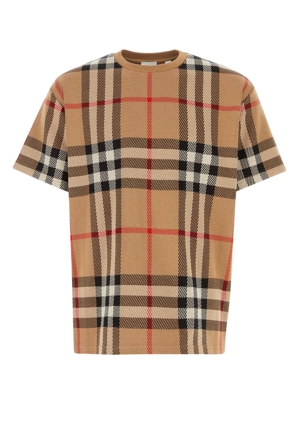 Shop Burberry Embroidered Jacquard Oversize T-shirt In Archivebeigeipchk