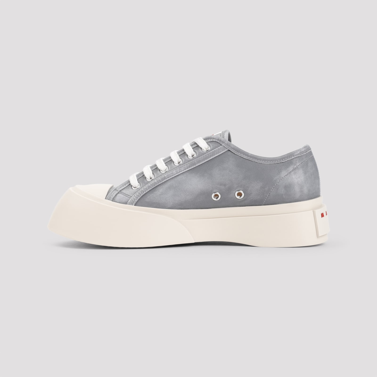 Shop Marni Silver Sneakers In Antique Silver