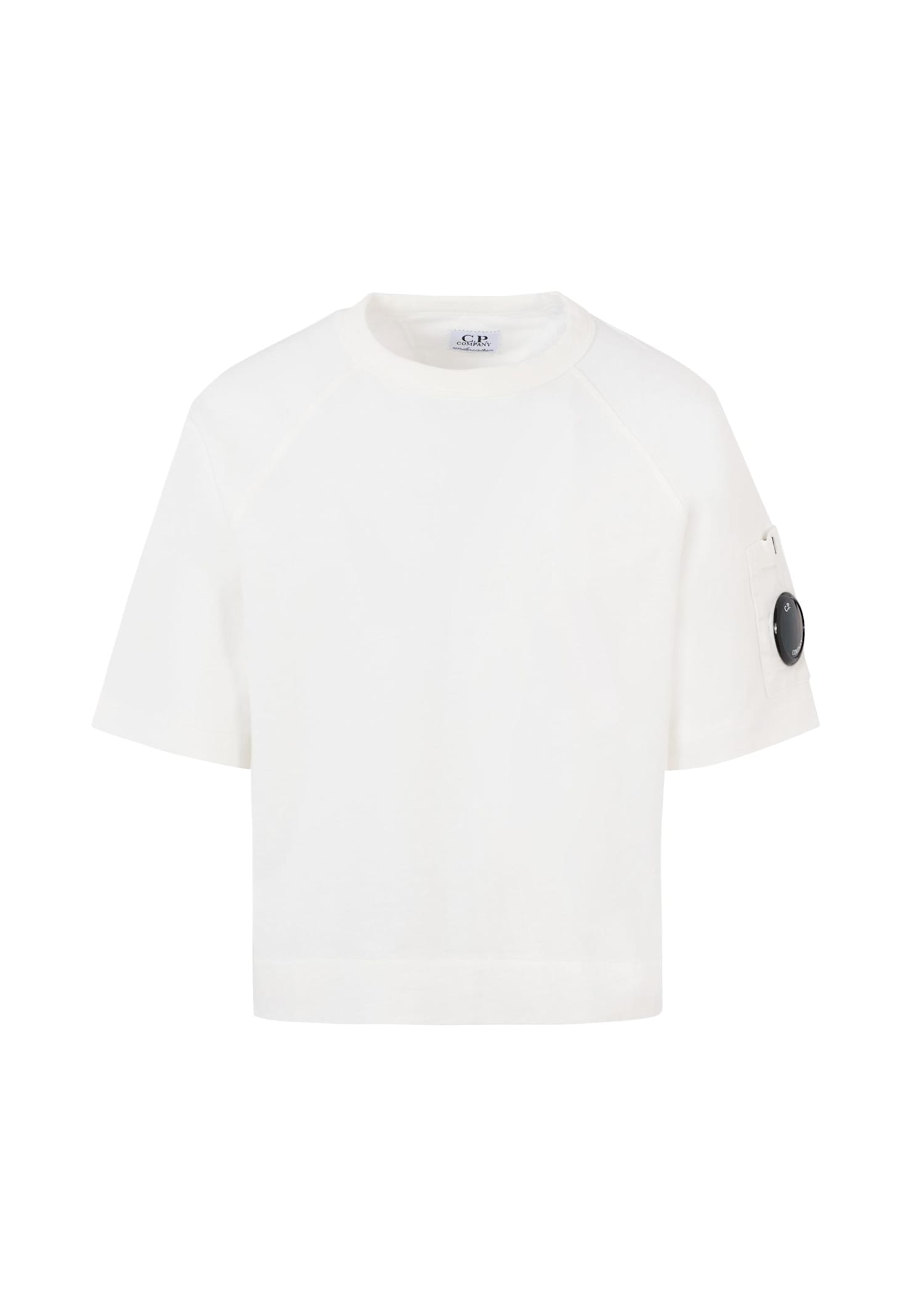 C.p. Company Undersixteen White T-shirt For Boy With Lens In White