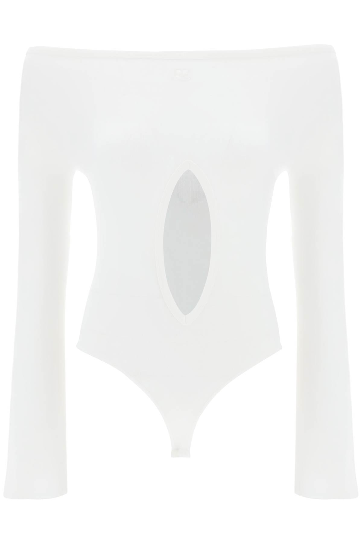 Shop Courrèges Jersey Body With Cut-out In Heritage White (white)