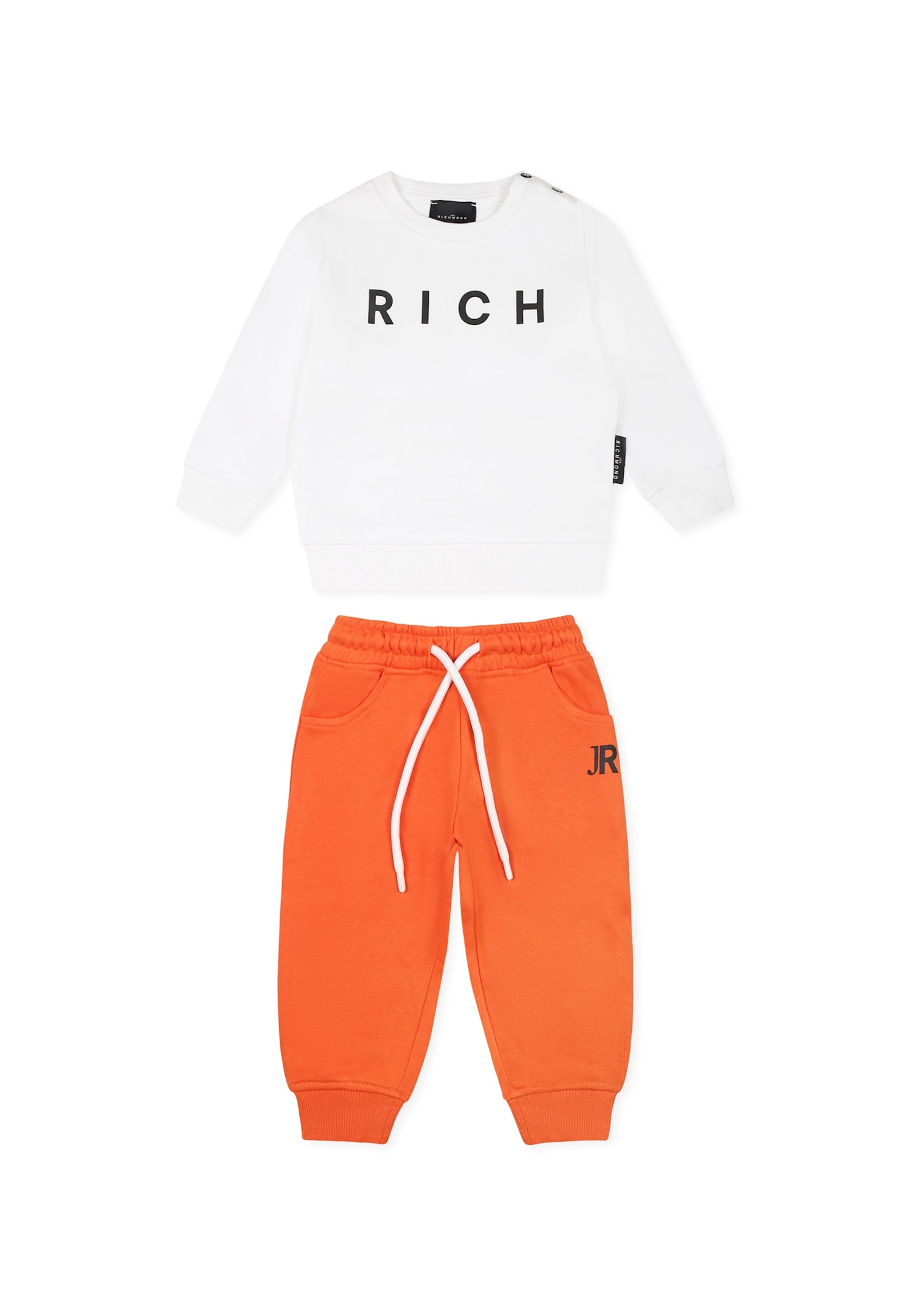 Richmond White Suit For Baby Boy With Logo In White