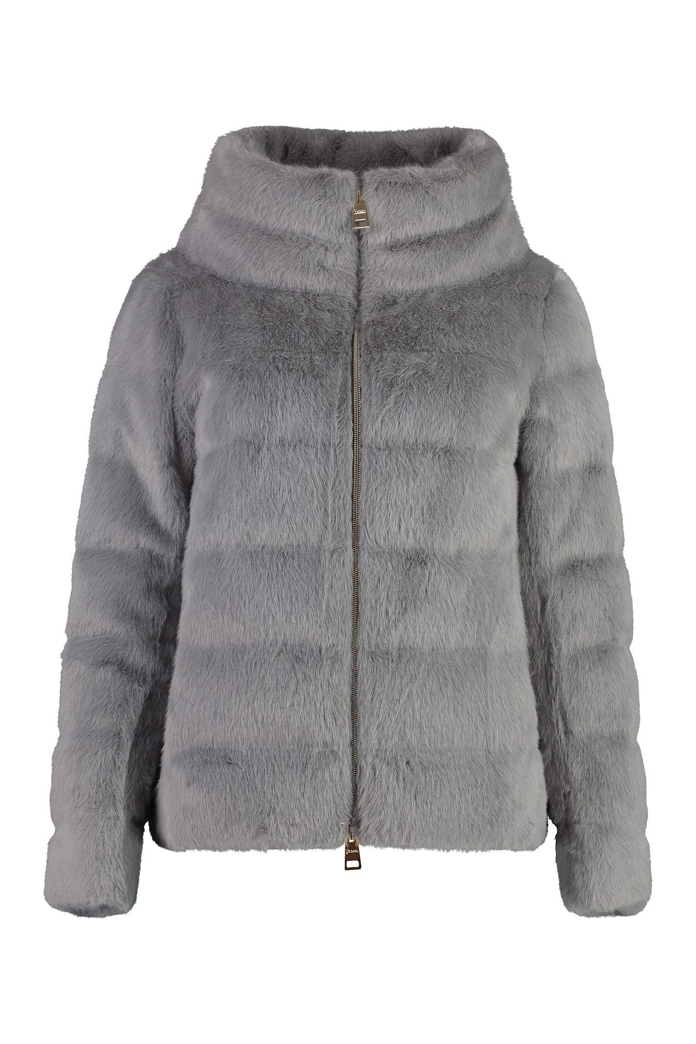 Herno Vegan Fur Jacket In Gray