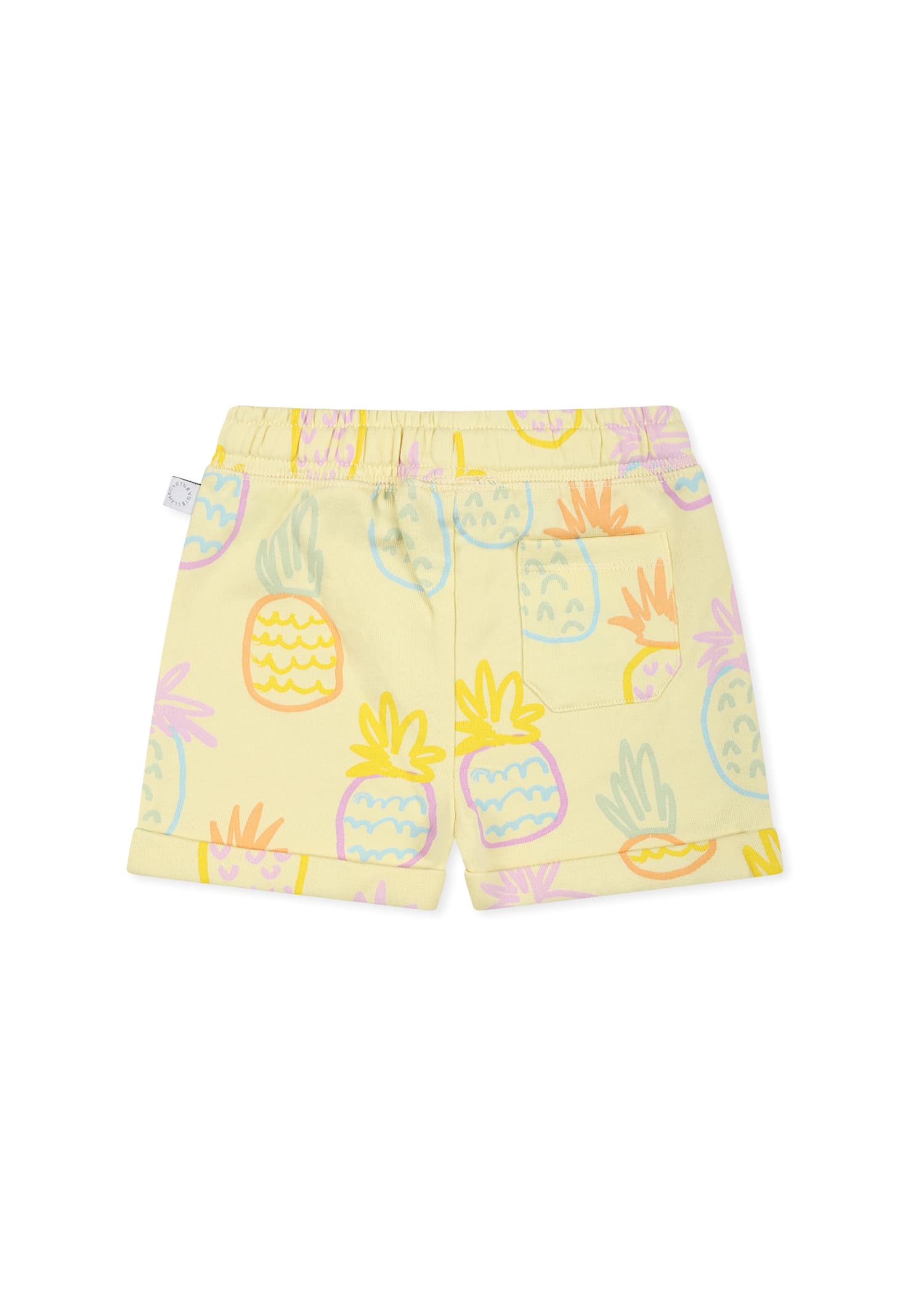 Stella Mccartney Yellow Shorts For Baby Girl With Pineapple In Yellow