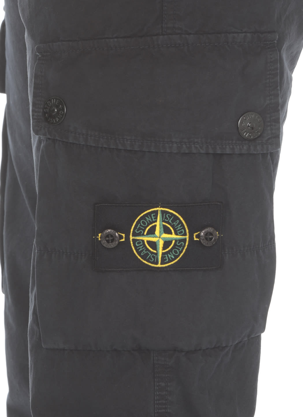 Shop Stone Island Cotton Cargo Pants In Blue