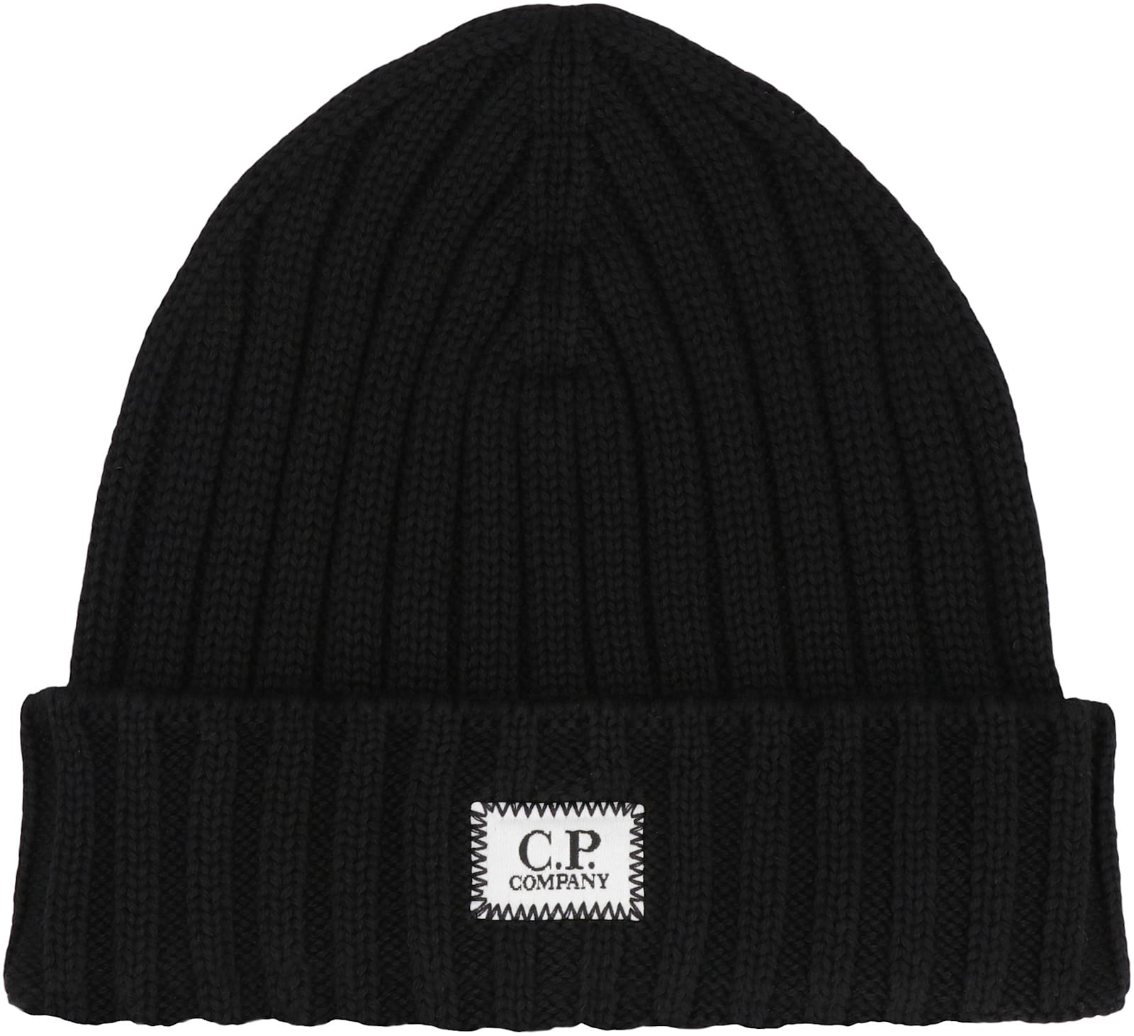 C.p. Company C.p.company Ribbed Wool Beanie In Black