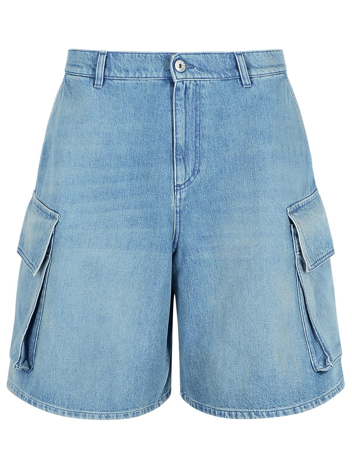 Jw Anderson Cargo Bermuda Shorts In Light Blue Denim In Blue