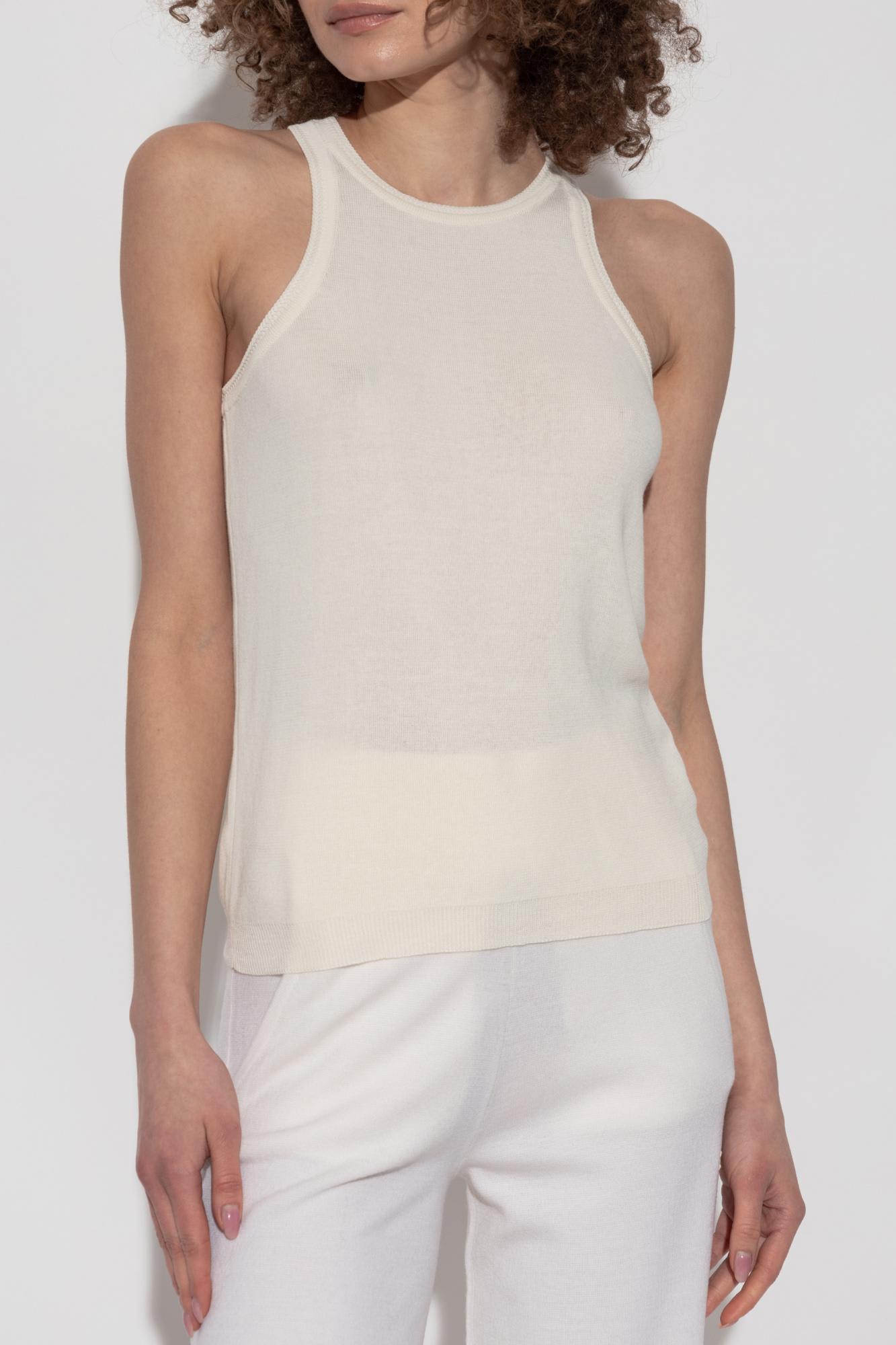 Max Mara Knitted Tank Top In Ivory