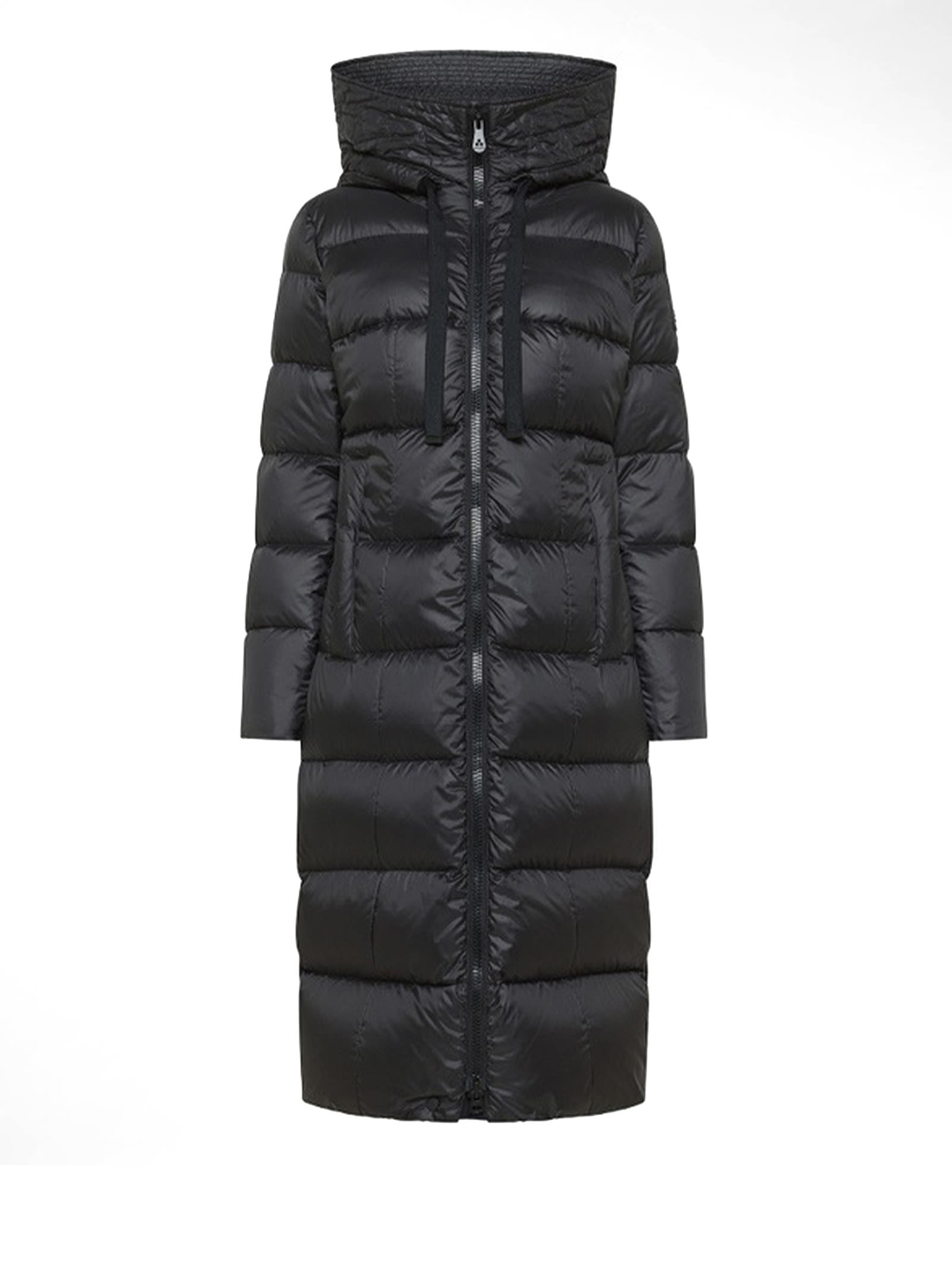 Shop Peuterey Nunki Black Long Down Jacket With Hood In Nero