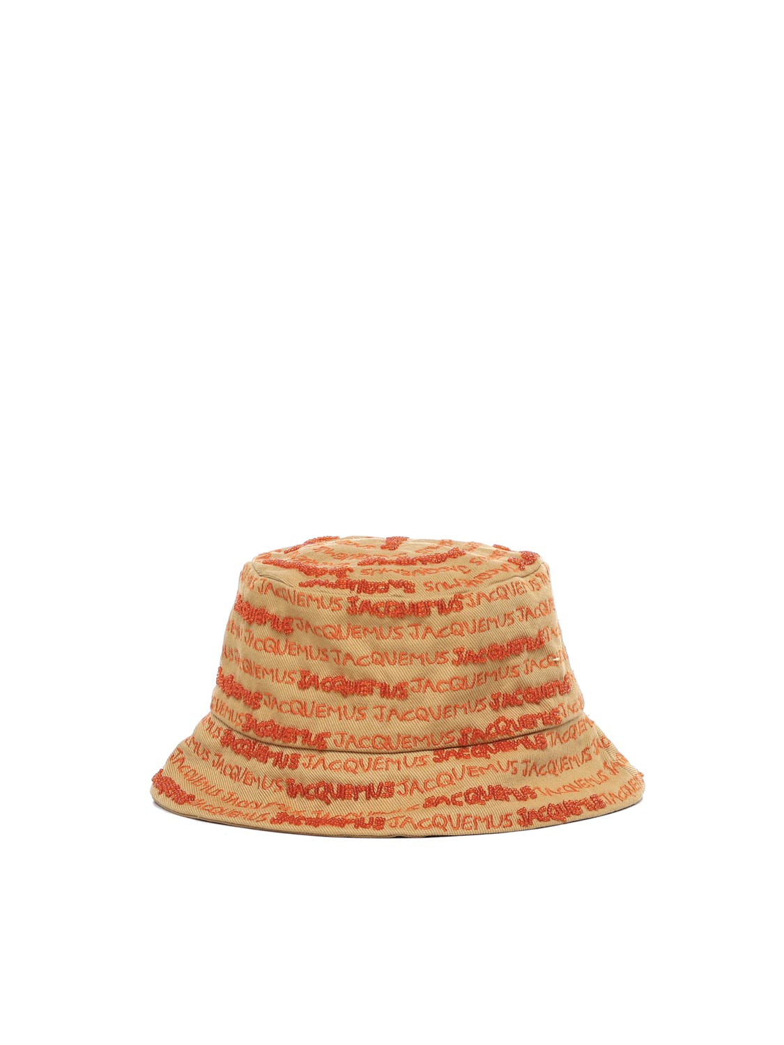 Shop Jacquemus Bucket Hat Bob Bordado In Beige