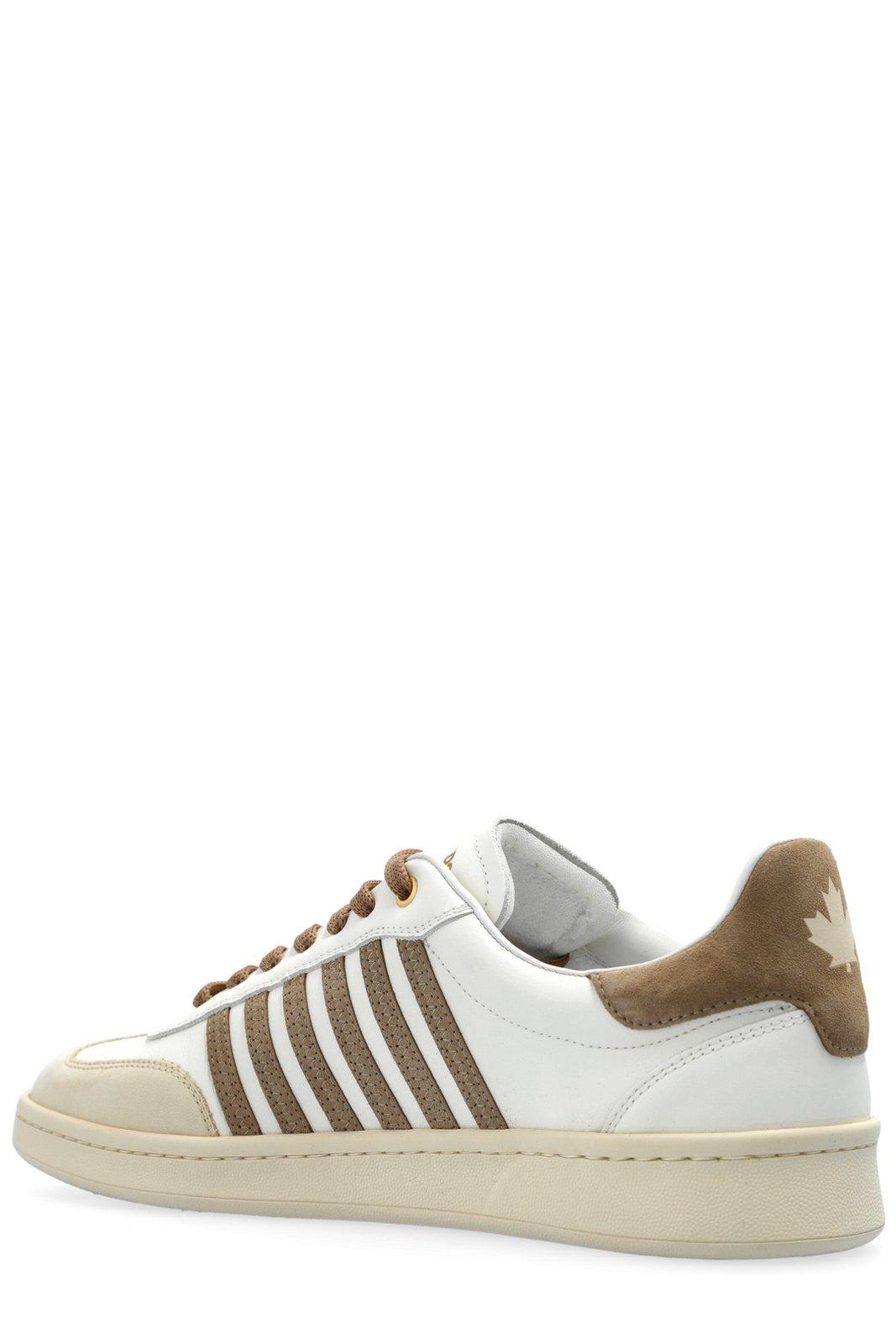 Dsquared2 Boxer Lace-up Sneakers In Bianco