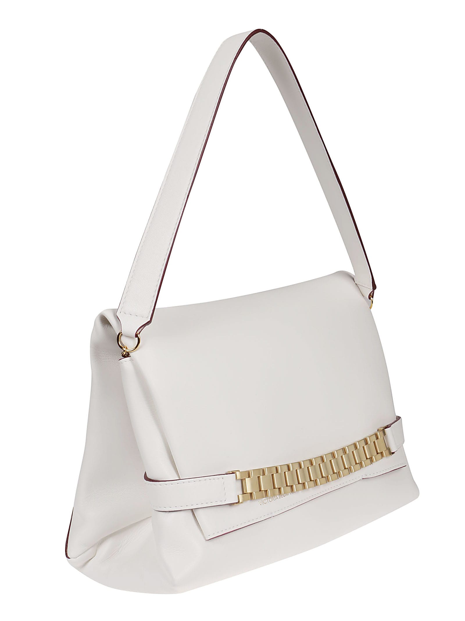 Shop Victoria Beckham Chain Pouch With Strap Bag In White