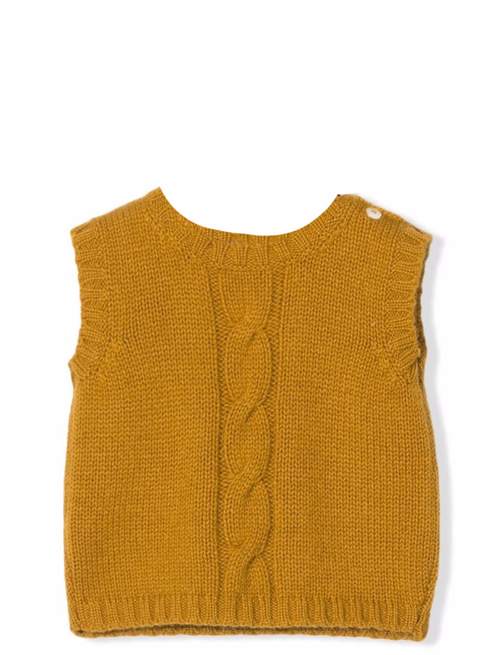 Shop La Stupenderia Cable-knit Cashmere Vest In Brown