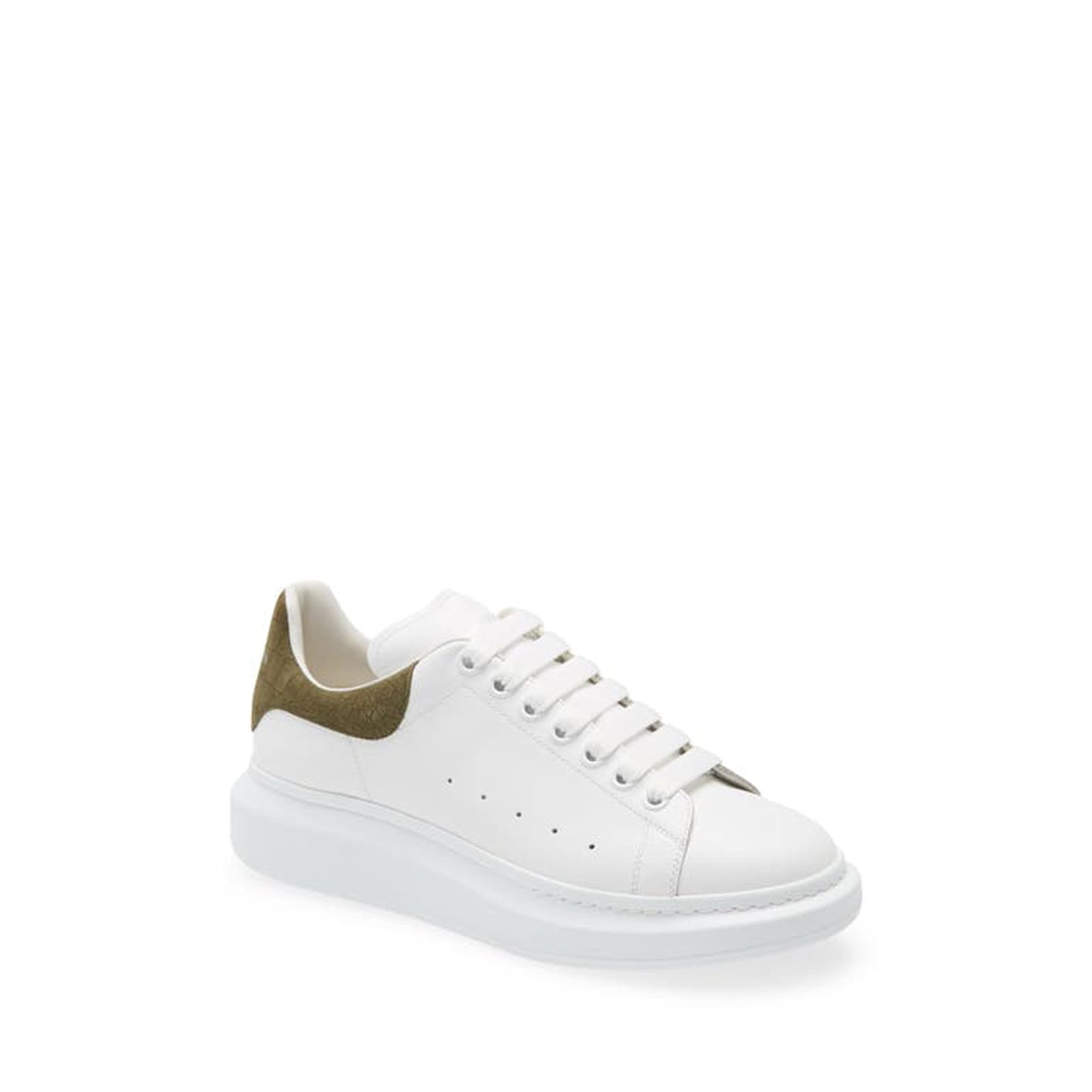 Alexander Mcqueen Crocodile Oversized Sneakers In White