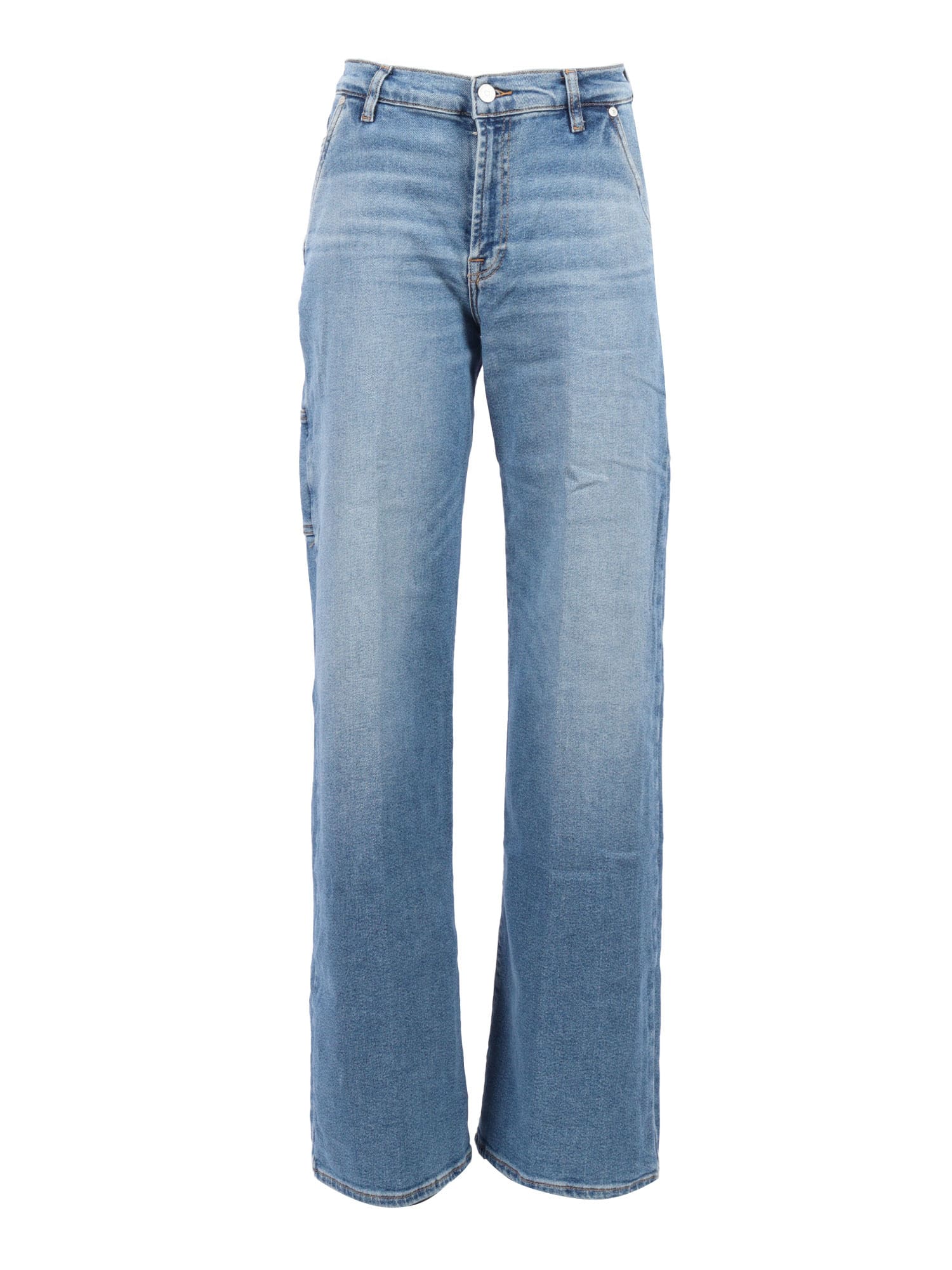 7 For All Mankind Lotta Trouser Fancy With Carpenter Details In Blue
